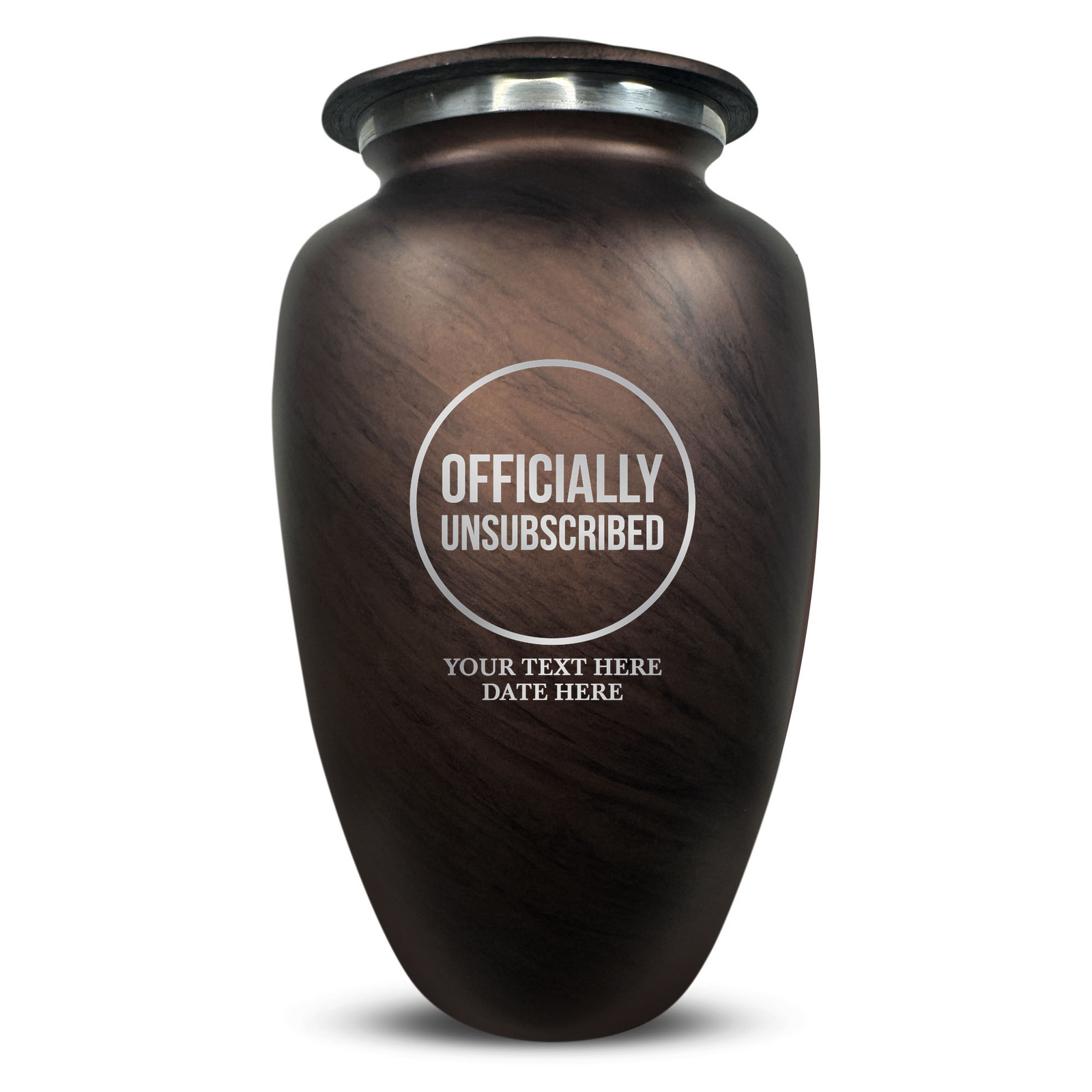 Custom Human Urns - Soft Whisper Collection - Funny Tech Design - Distressed Finish - 200 Cubic Inch