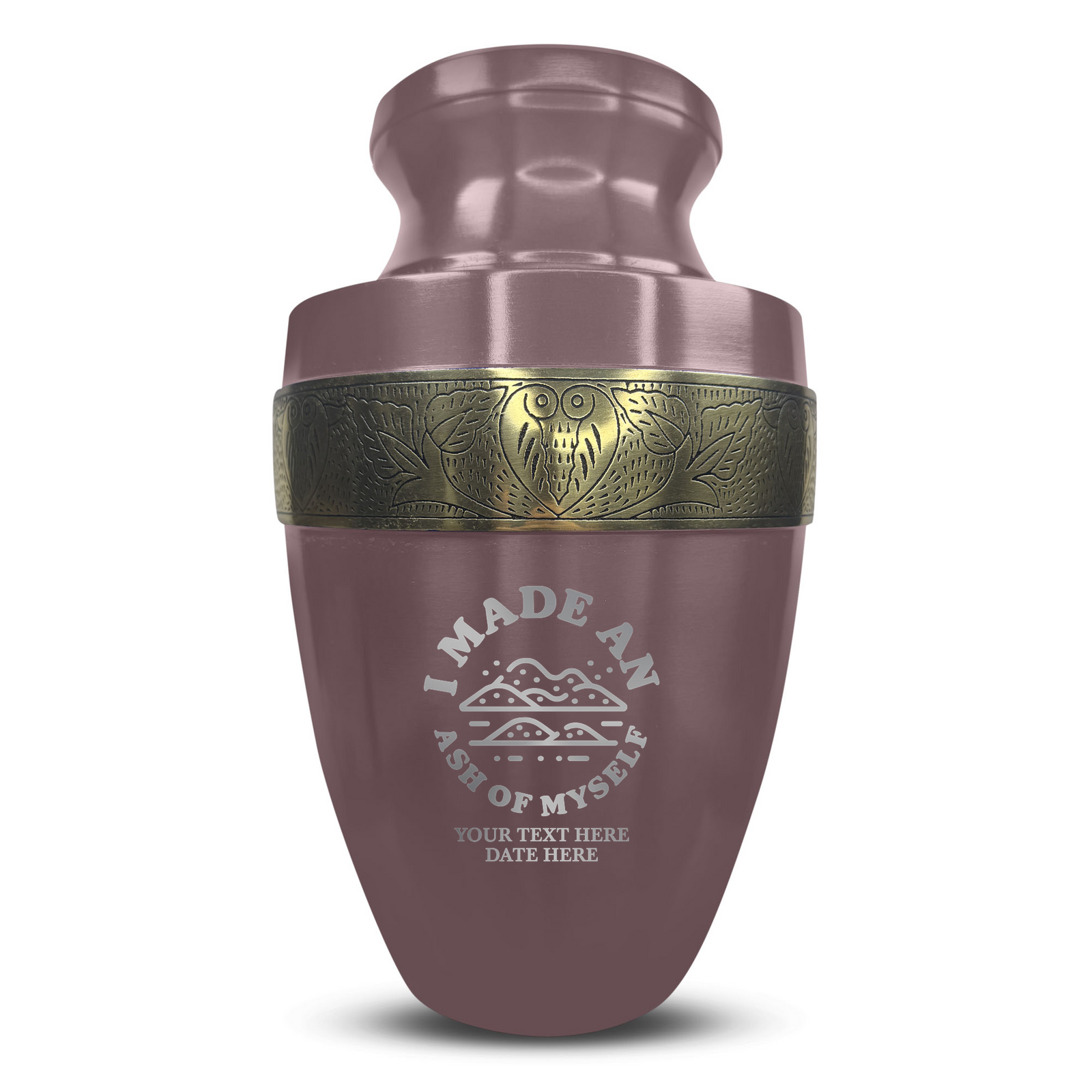 Custom Aluminum Human Urn - Dark Humor Design - Elite Collection with Gold Inlay - 200 Cubic Inch