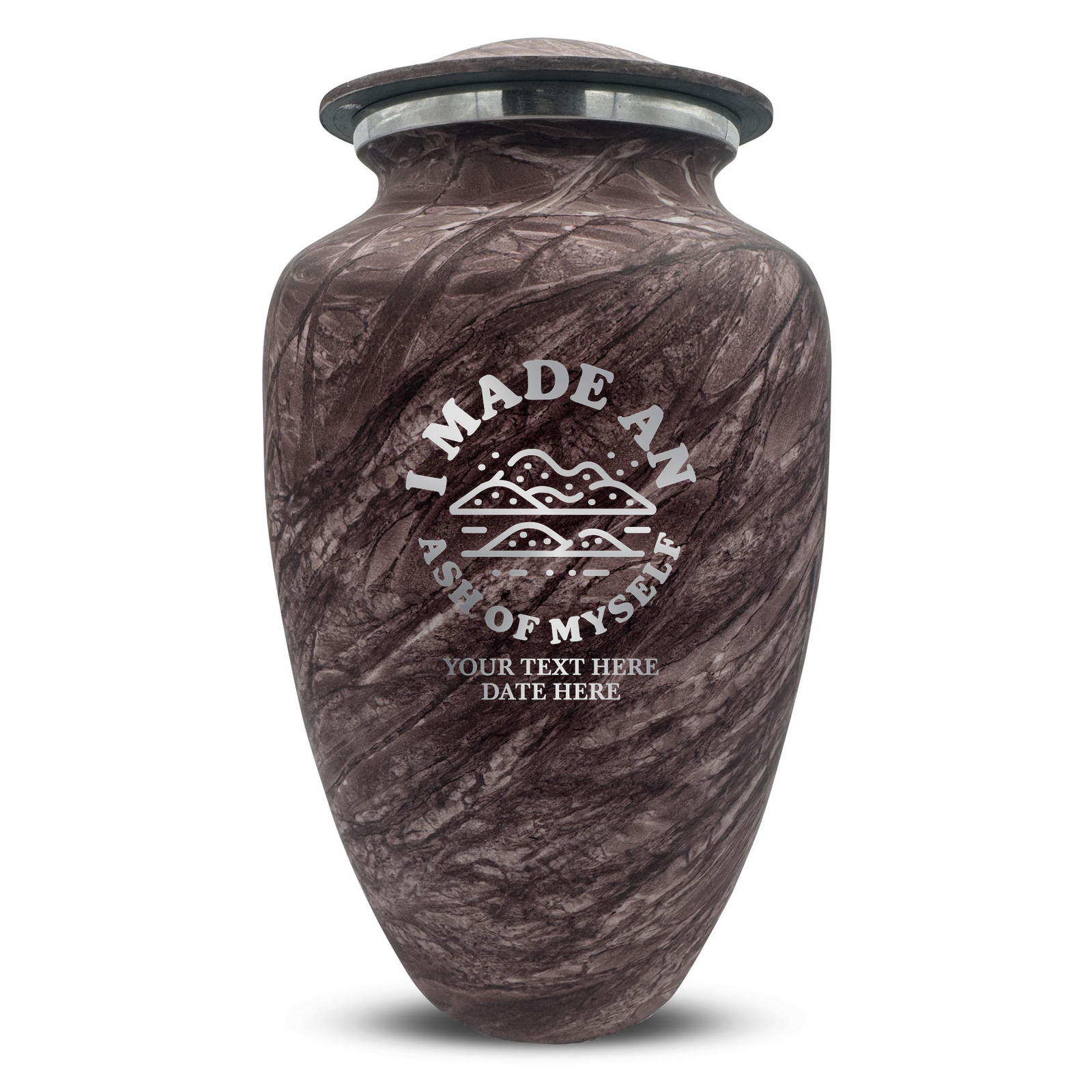 Custom Human Urns - Soft Whisper Collection - Dark Humor Design - Distressed Finish - 200 Cubic Inch