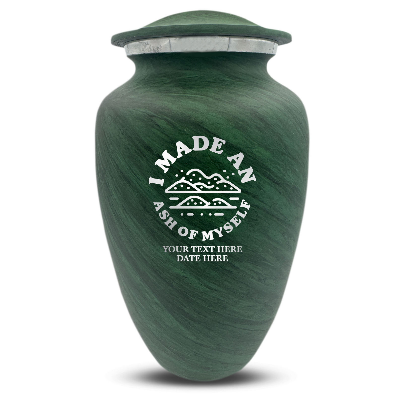 Custom Human Urns - Soft Whisper Collection - Dark Humor Design - Distressed Finish - 200 Cubic Inch
