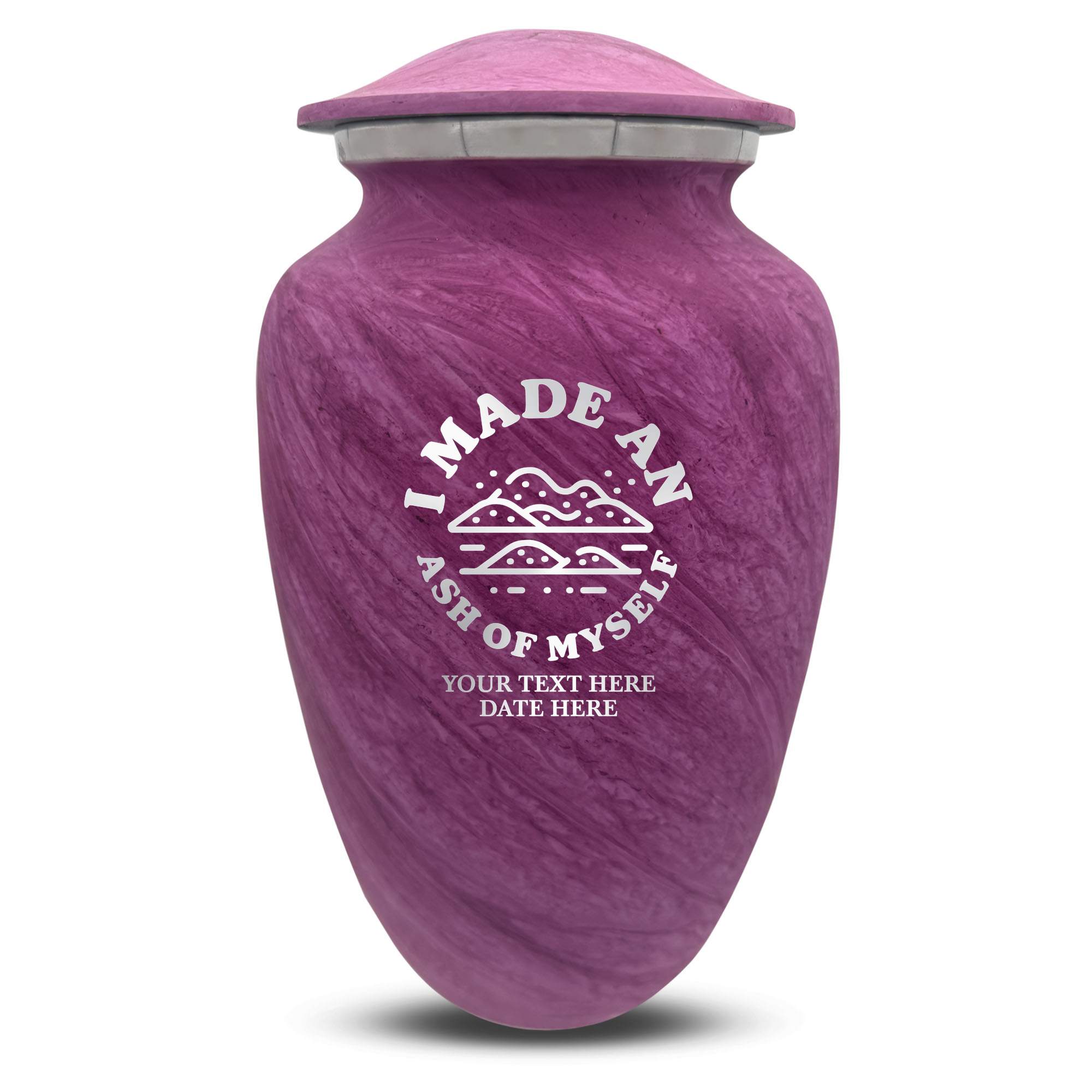 Custom Large Cremation Urn for Human Ashes - Soft Whisper Collection - Dark Humor Design - Distressed Finish - 200 Cubic Inch