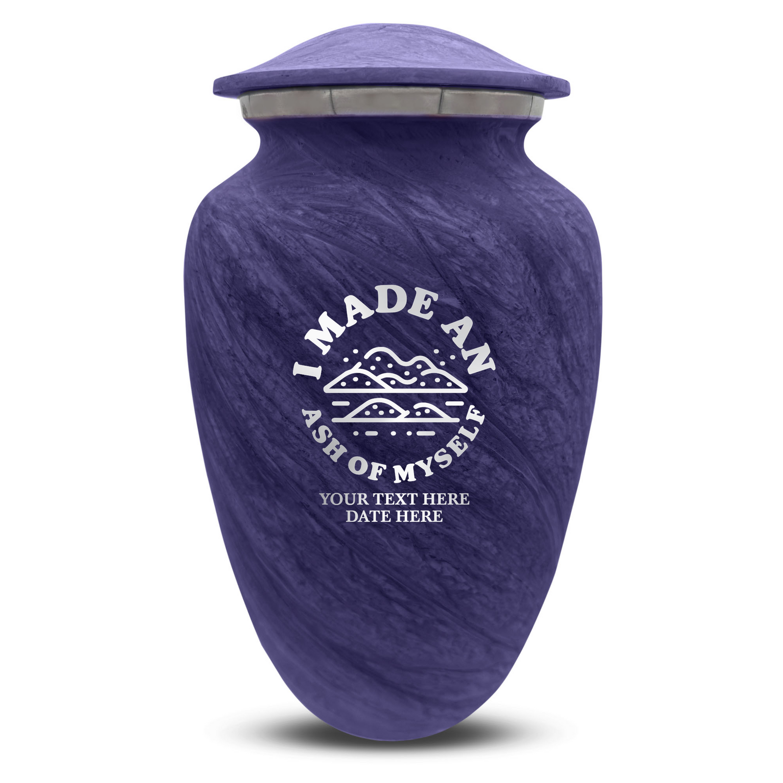 Custom Human Urns - Soft Whisper Collection - Dark Humor Design - Distressed Finish - 200 Cubic Inch