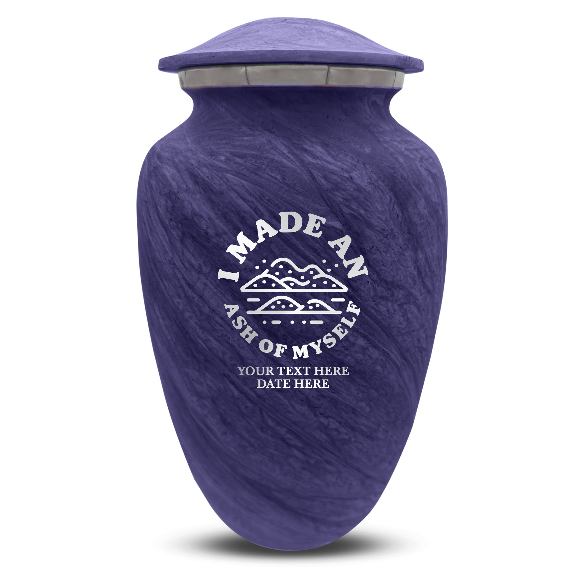 Custom Large Cremation Urn for Human Ashes - Soft Whisper Collection - Dark Humor Design - Distressed Finish - 200 Cubic Inch