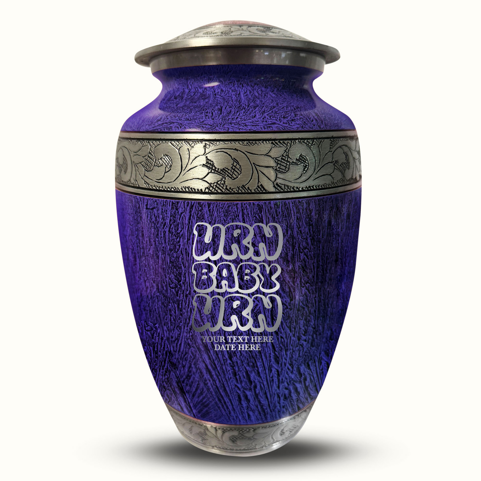 Custom Aluminum Human Urn - Elevate Collection - Dark Humor Design - Distressed Finish - 200 Cubic Inch