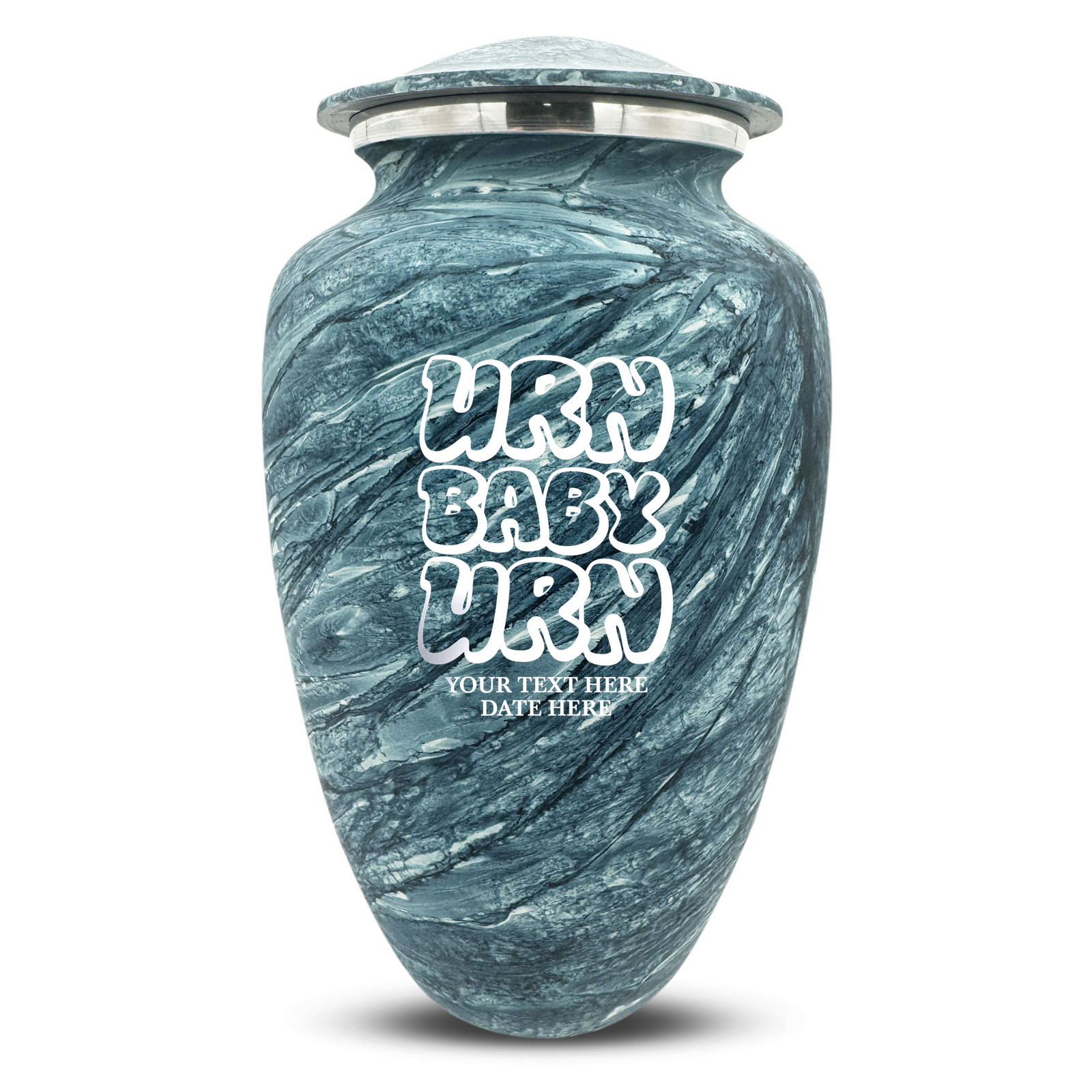 Custom Human Urns - Soft Whisper Collection - Dark Humor Design - Distressed Finish - 200 Cubic Inch