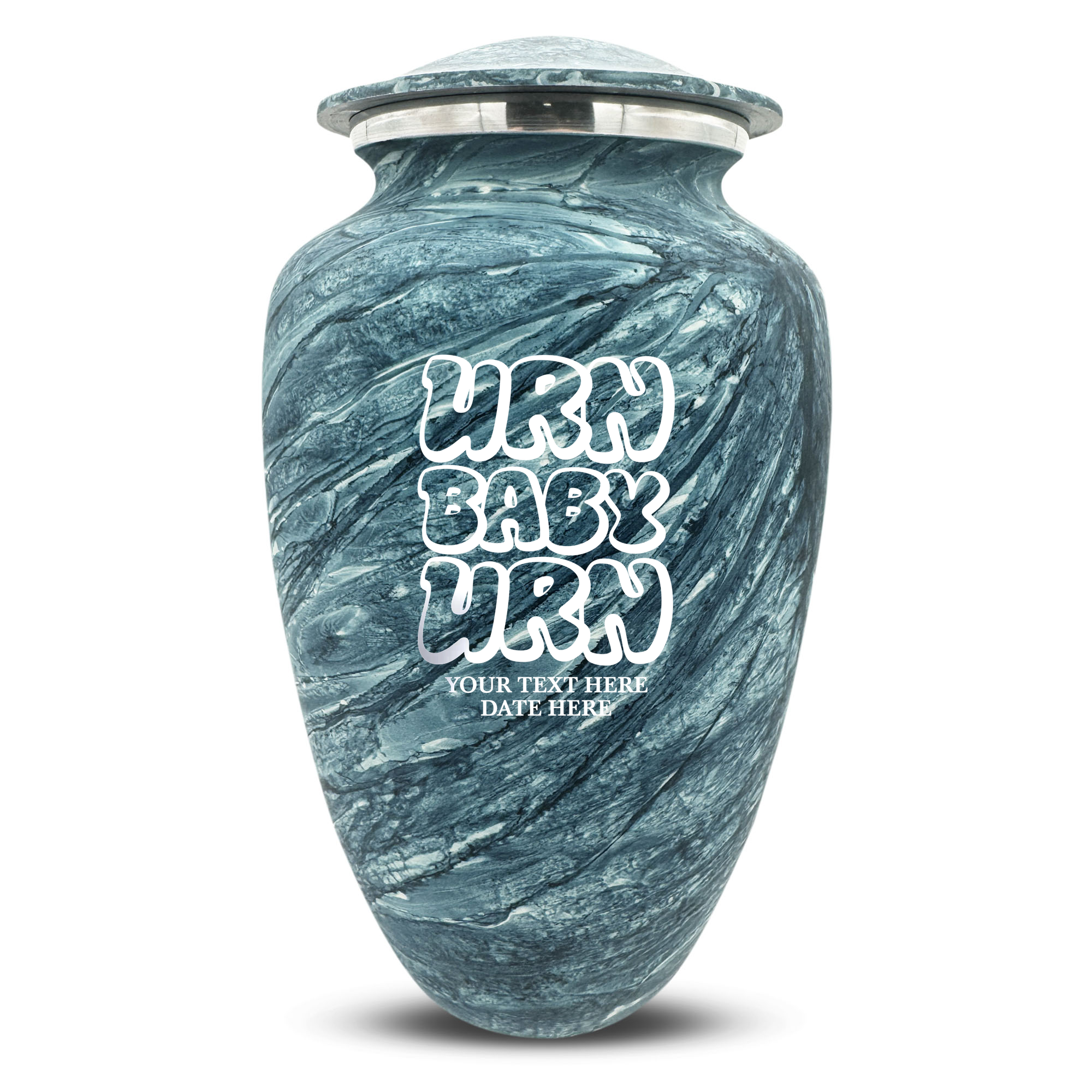 Custom Large Cremation Urn for Human Ashes - Soft Whisper Collection - Dark Humor Design - Distressed Finish - 200 Cubic Inch