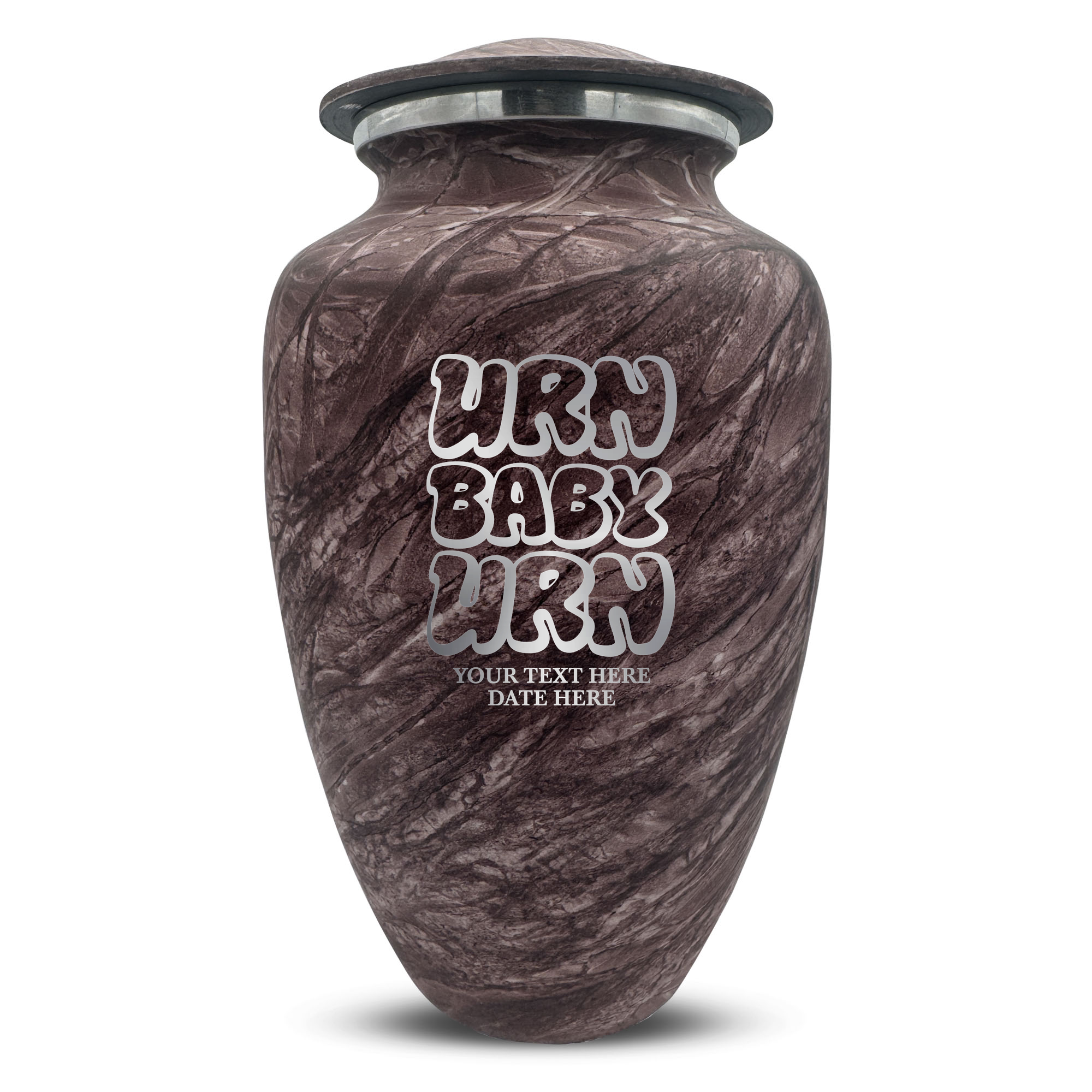 Custom Large Cremation Urn for Human Ashes - Soft Whisper Collection - Dark Humor Design - Distressed Finish - 200 Cubic Inch