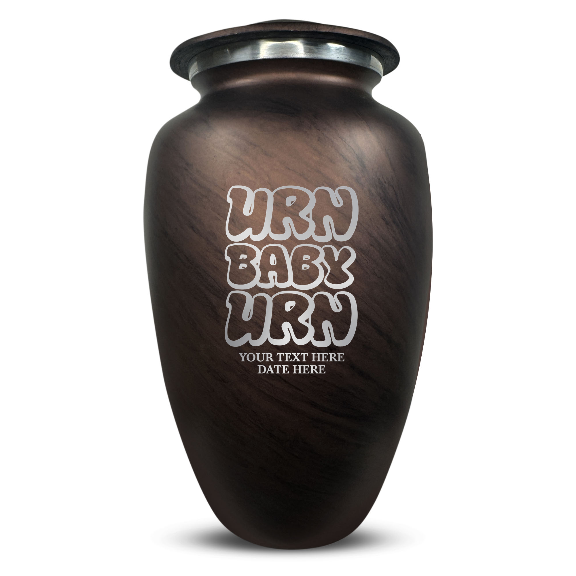 Custom Large Cremation Urn for Human Ashes - Soft Whisper Collection - Dark Humor Design - Distressed Finish - 200 Cubic Inch