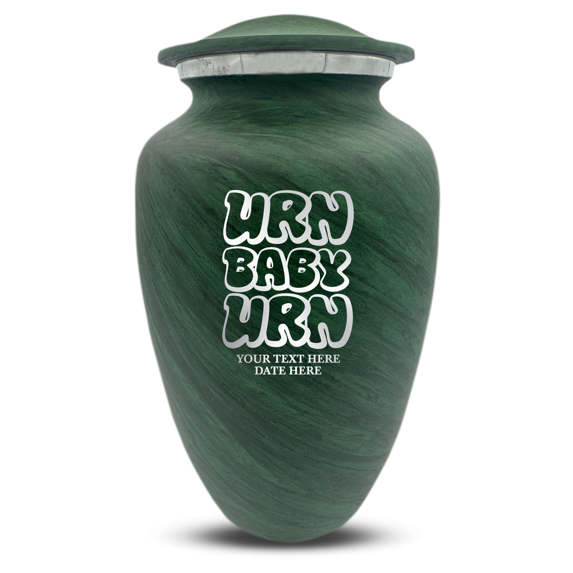 Custom Large Cremation Urn for Human Ashes - Soft Whisper Collection - Dark Humor Design - Distressed Finish - 200 Cubic Inch