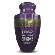 Custom Aluminum Human Urn - Dark Humor Design - Elite Collection with Gold Inlay - 200 Cubic Inch
