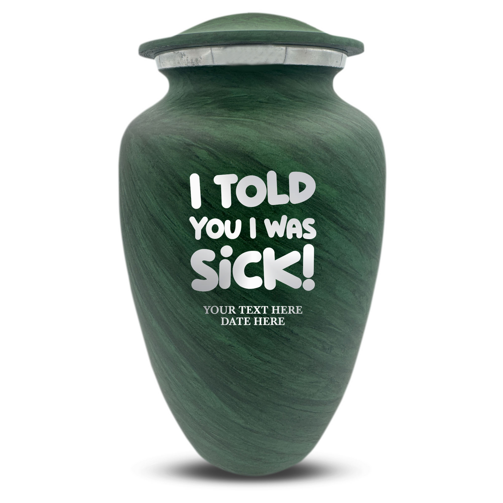 Custom Human Urns - Soft Whisper Collection - Dark Humor Design - Distressed Finish - 200 Cubic Inch