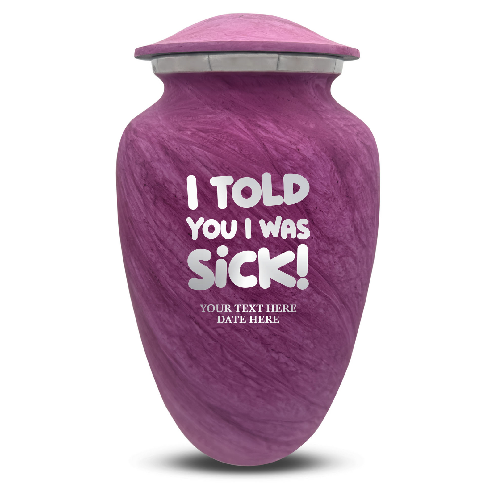 Custom Human Urns - Soft Whisper Collection - Dark Humor Design - Distressed Finish - 200 Cubic Inch