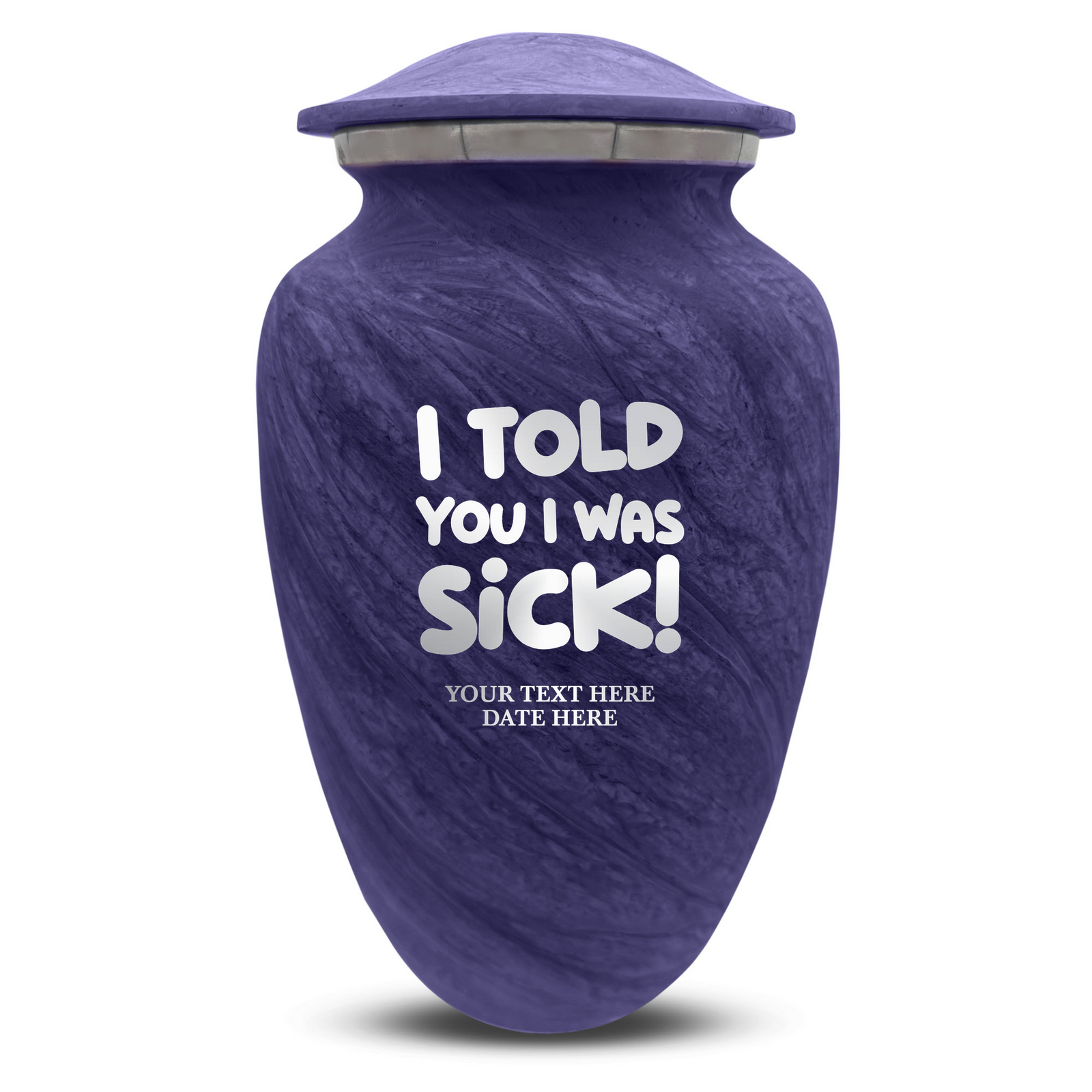 Custom Human Urns - Soft Whisper Collection - Dark Humor Design - Distressed Finish - 200 Cubic Inch