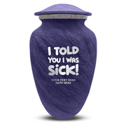Custom Human Urns - Soft Whisper Collection - Dark Humor Design - Distressed Finish - 200 Cubic Inch
