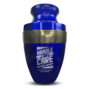 Custom Aluminum Human Urn - Simple Humor Design - Elite Collection with Gold Inlay - 200 Cubic Inch
