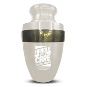 Custom Aluminum Human Urn - Simple Humor Design - Elite Collection with Gold Inlay - 200 Cubic Inch