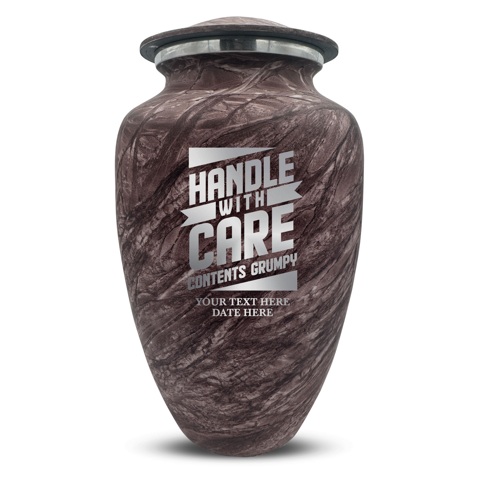 Custom Human Urns - Soft Whisper Collection - Simple Humor Design - Distressed Finish - 200 Cubic Inch