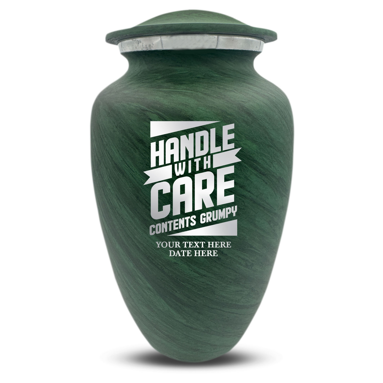 Custom Human Urns - Soft Whisper Collection - Simple Humor Design - Distressed Finish - 200 Cubic Inch