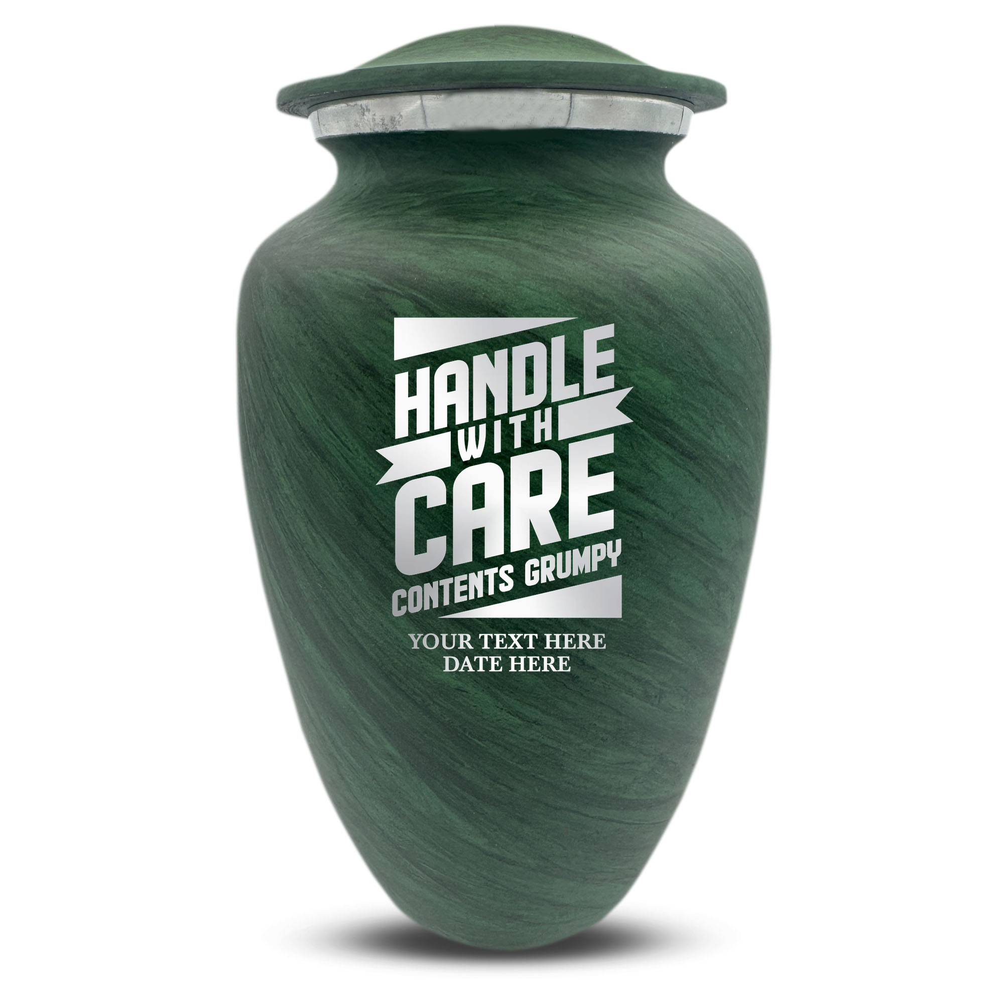 Custom Human Urns - Soft Whisper Collection - Simple Humor Design - Distressed Finish - 200 Cubic Inch