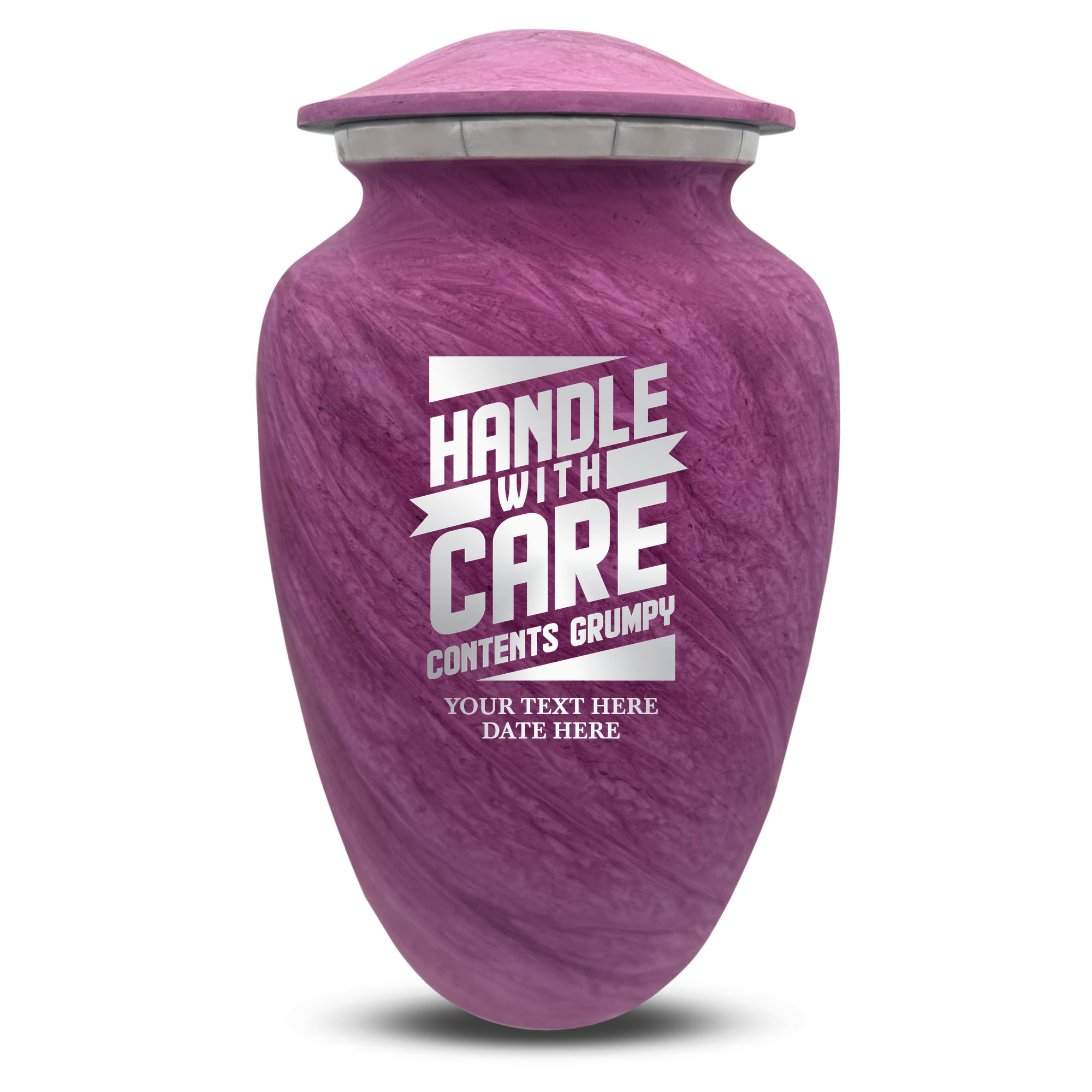 Custom Human Urns - Soft Whisper Collection - Simple Humor Design - Distressed Finish - 200 Cubic Inch