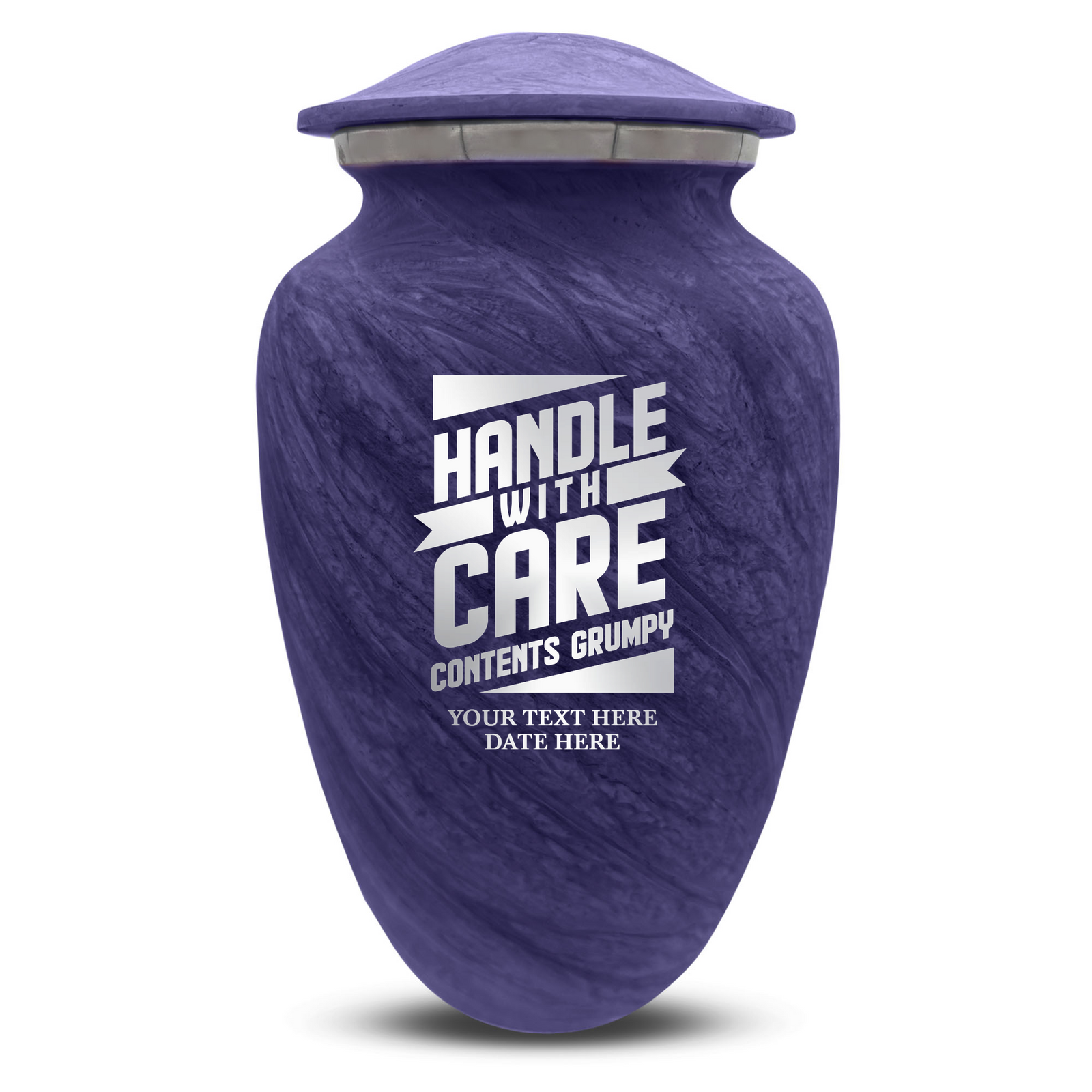 Custom Human Urns - Soft Whisper Collection - Simple Humor Design - Distressed Finish - 200 Cubic Inch
