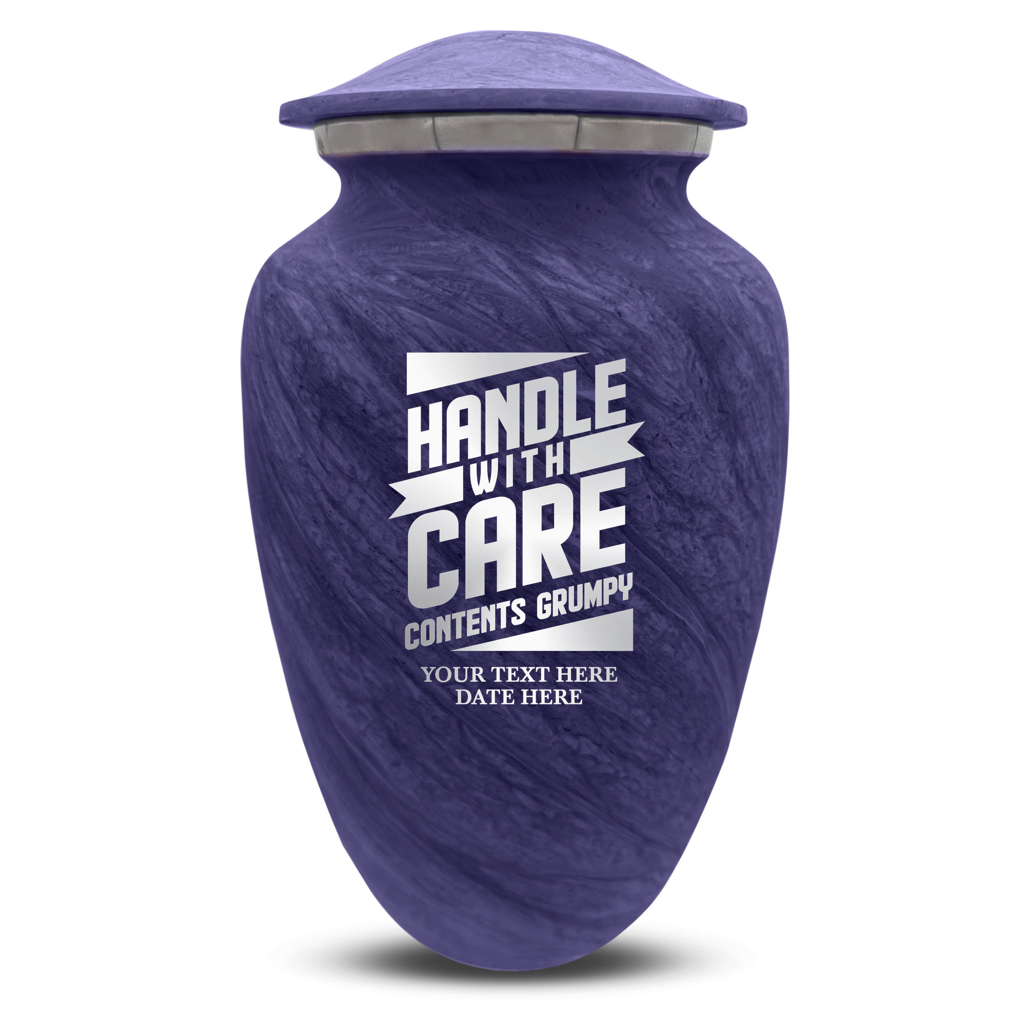 Custom Human Urns - Soft Whisper Collection - Simple Humor Design - Distressed Finish - 200 Cubic Inch