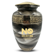 Custom Aluminum Human Urns - Suzesta Pearl White Memorial Urn - Funny Office Design - 200 Cubic Inch