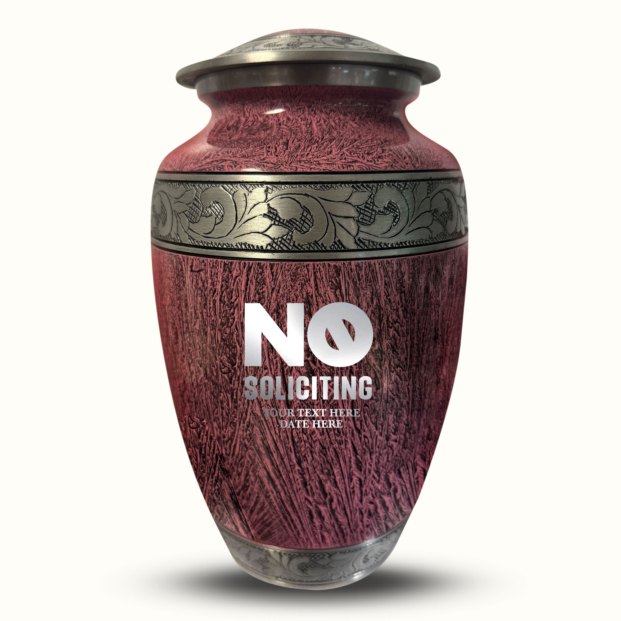 Custom Large Cremation Urn for Human Ashes - Elevate Collection - Funny Office Design - Distressed Finish - 200 Cubic Inch
