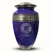 Custom Aluminum Human Urn - Elevate Collection - Funny Baseball Design - Distressed Finish - 200 Cubic Inch
