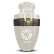 Custom Aluminum Human Urn - Funny Baseball Design - Elite Collection with Gold Inlay - 200 Cubic Inch