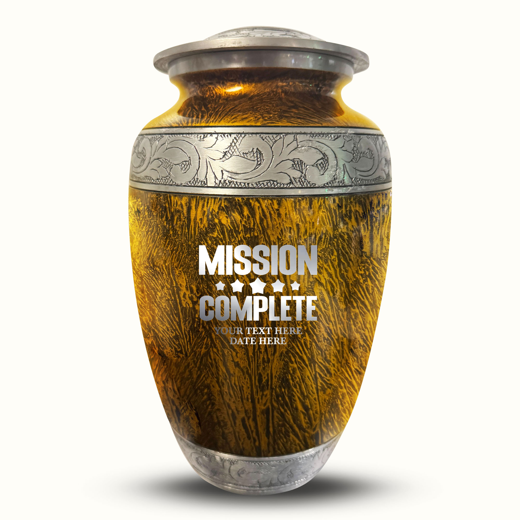 Custom Large Cremation Urn for Human Ashes - Elevate Collection - Funny Gaming Design - Distressed Finish - 200 Cubic Inch