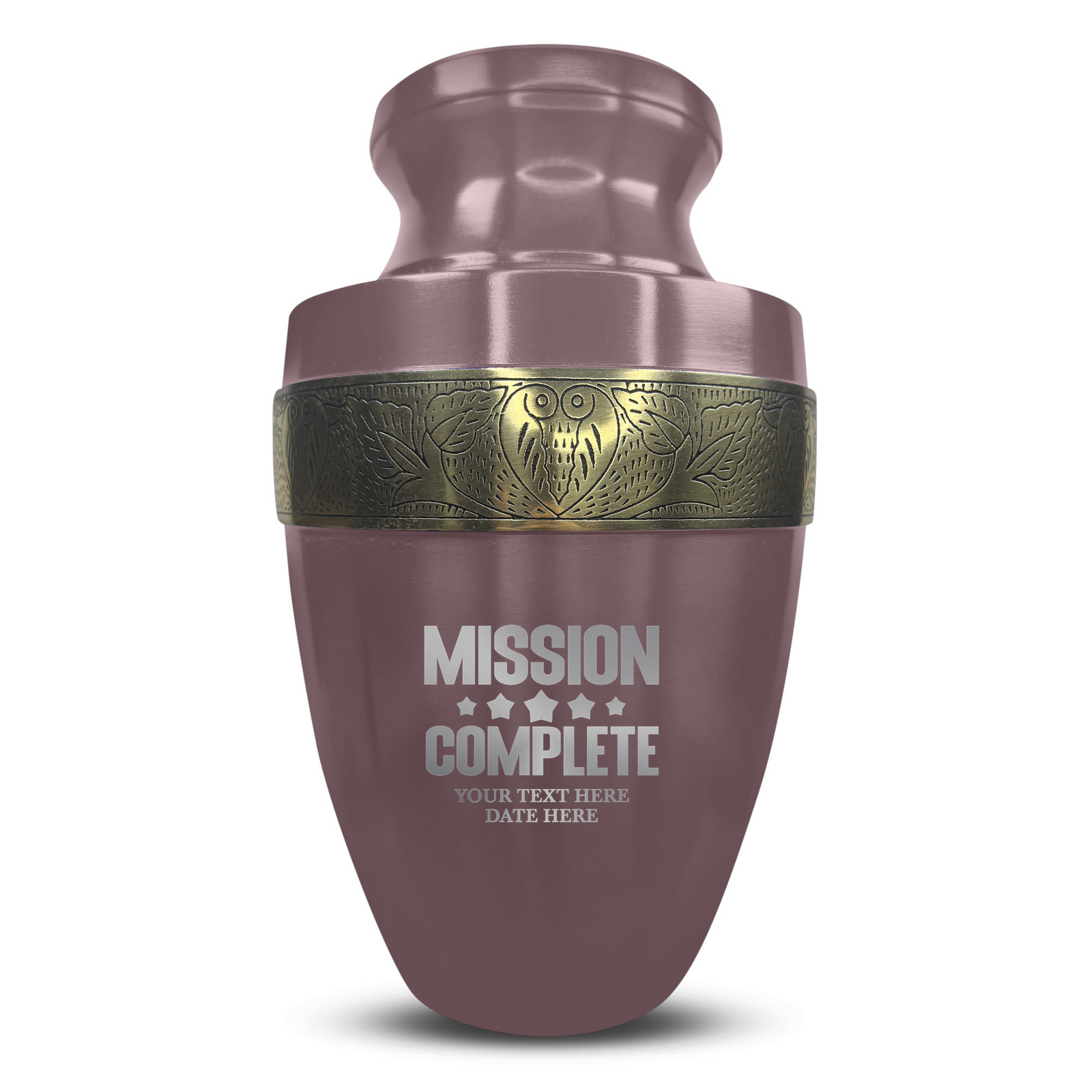 Custom Aluminum Human Urn - Funny Gaming Design - Elite Collection with Gold Inlay - 200 Cubic Inch