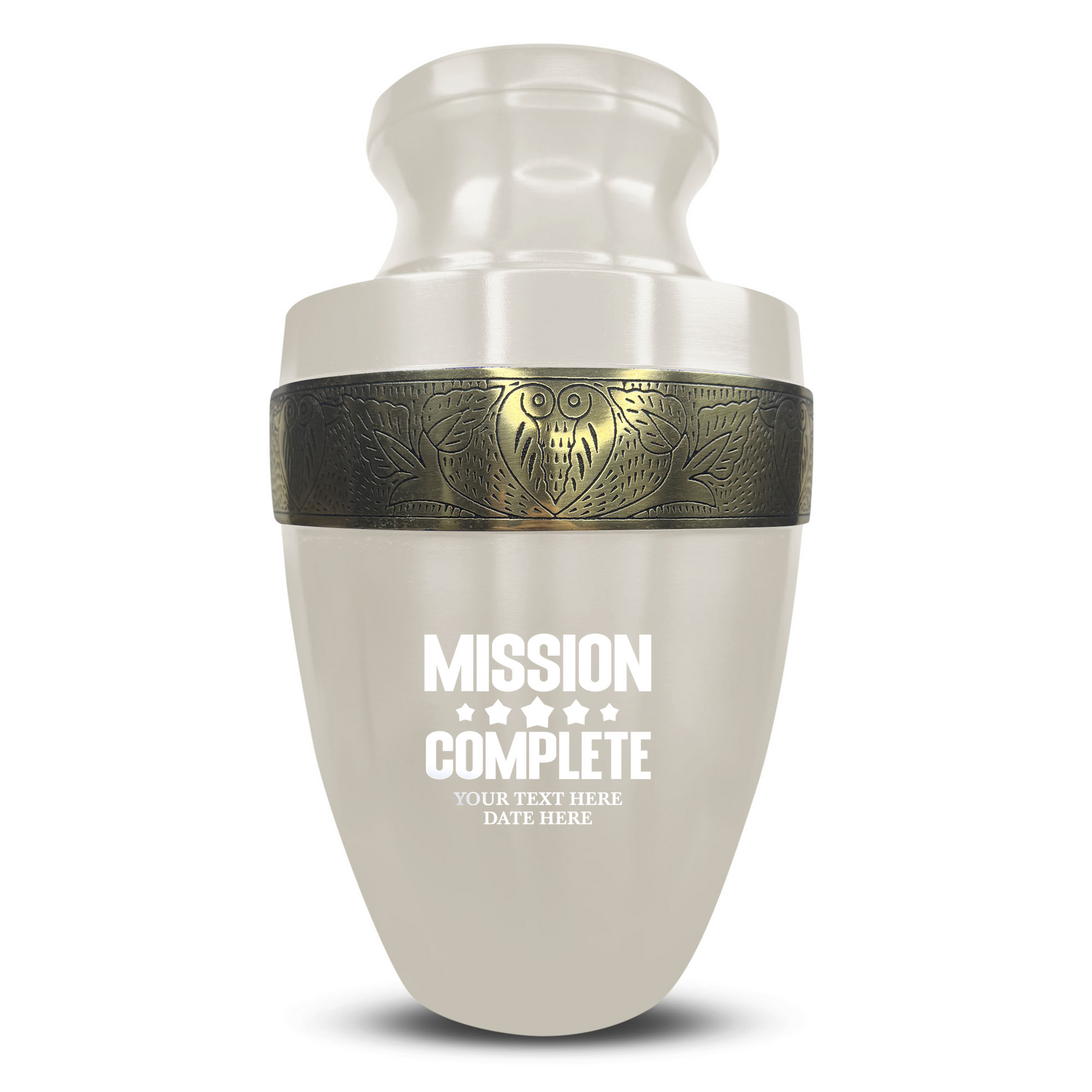 Custom Aluminum Human Urn - Funny Gaming Design - Elite Collection with Gold Inlay - 200 Cubic Inch
