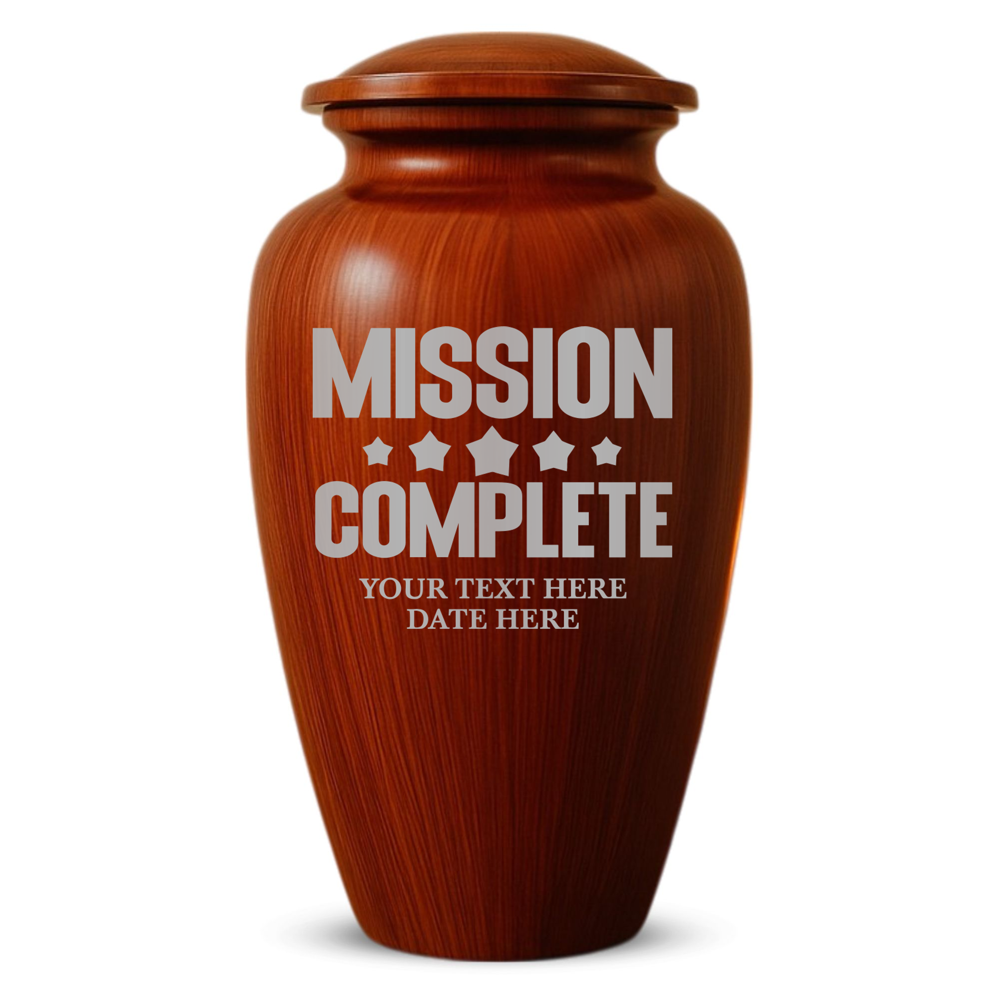 Human Cremation Urn - 200 Cubic Inch - Ingrained Wood Style Finish | Gaming Memorial