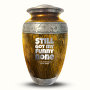 Custom Aluminum Human Urn - Elevate Collection - Simple Humor Design - Distressed Finish - 200 Cubic Inch