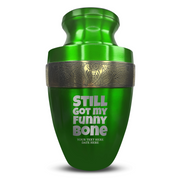 Custom Aluminum Human Urn - Simple Humor Design - Elite Collection with Gold Inlay - 200 Cubic Inch