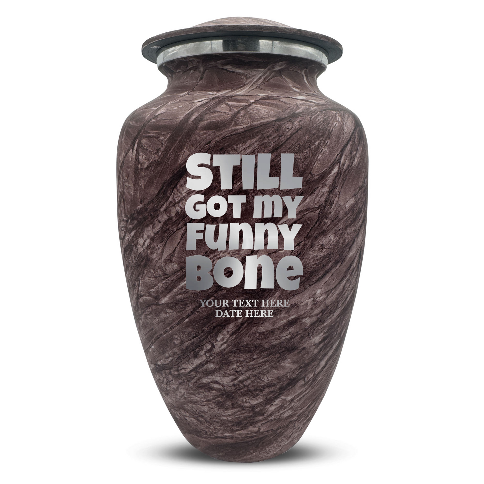 Custom Human Urns - Soft Whisper Collection - Simple Humor Design - Distressed Finish - 200 Cubic Inch