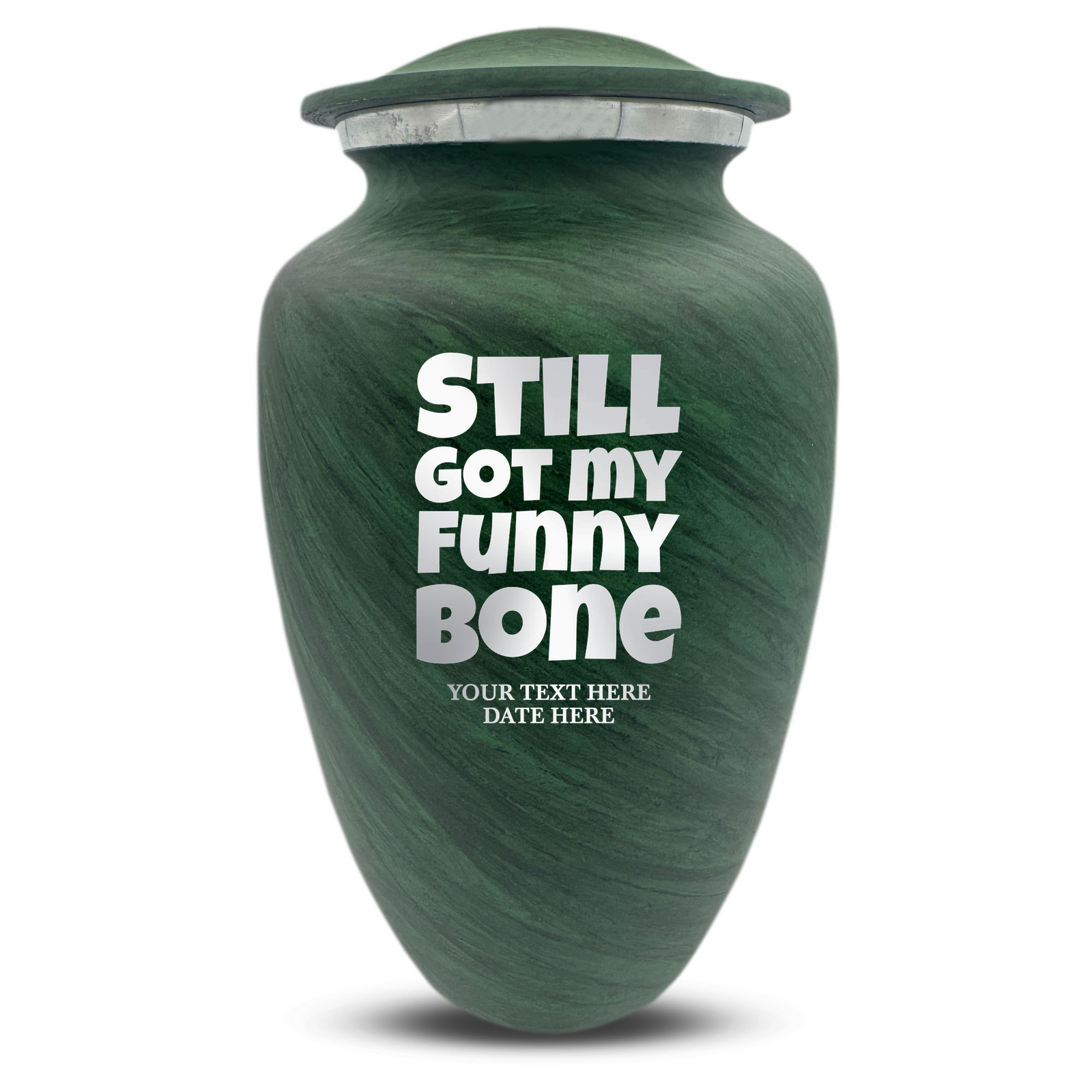 Custom Human Urns - Soft Whisper Collection - Simple Humor Design - Distressed Finish - 200 Cubic Inch