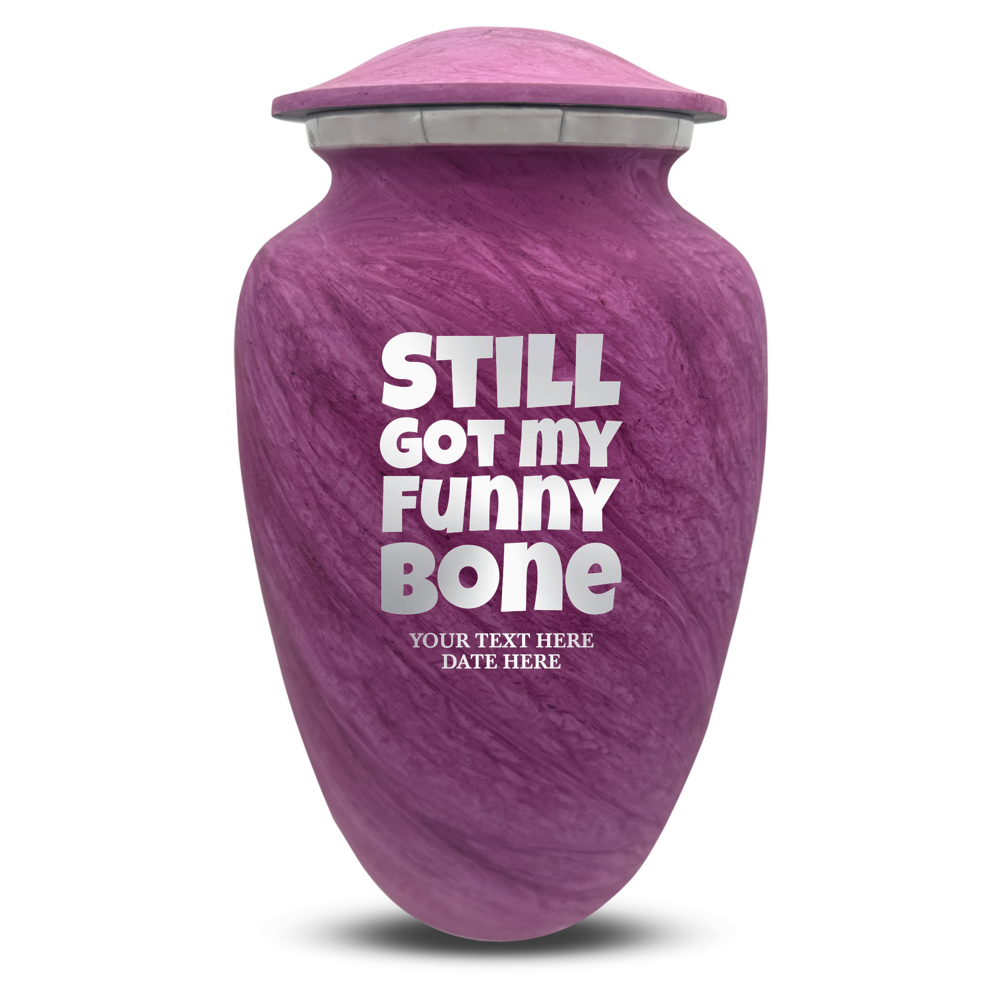Custom Human Urns - Soft Whisper Collection - Simple Humor Design - Distressed Finish - 200 Cubic Inch