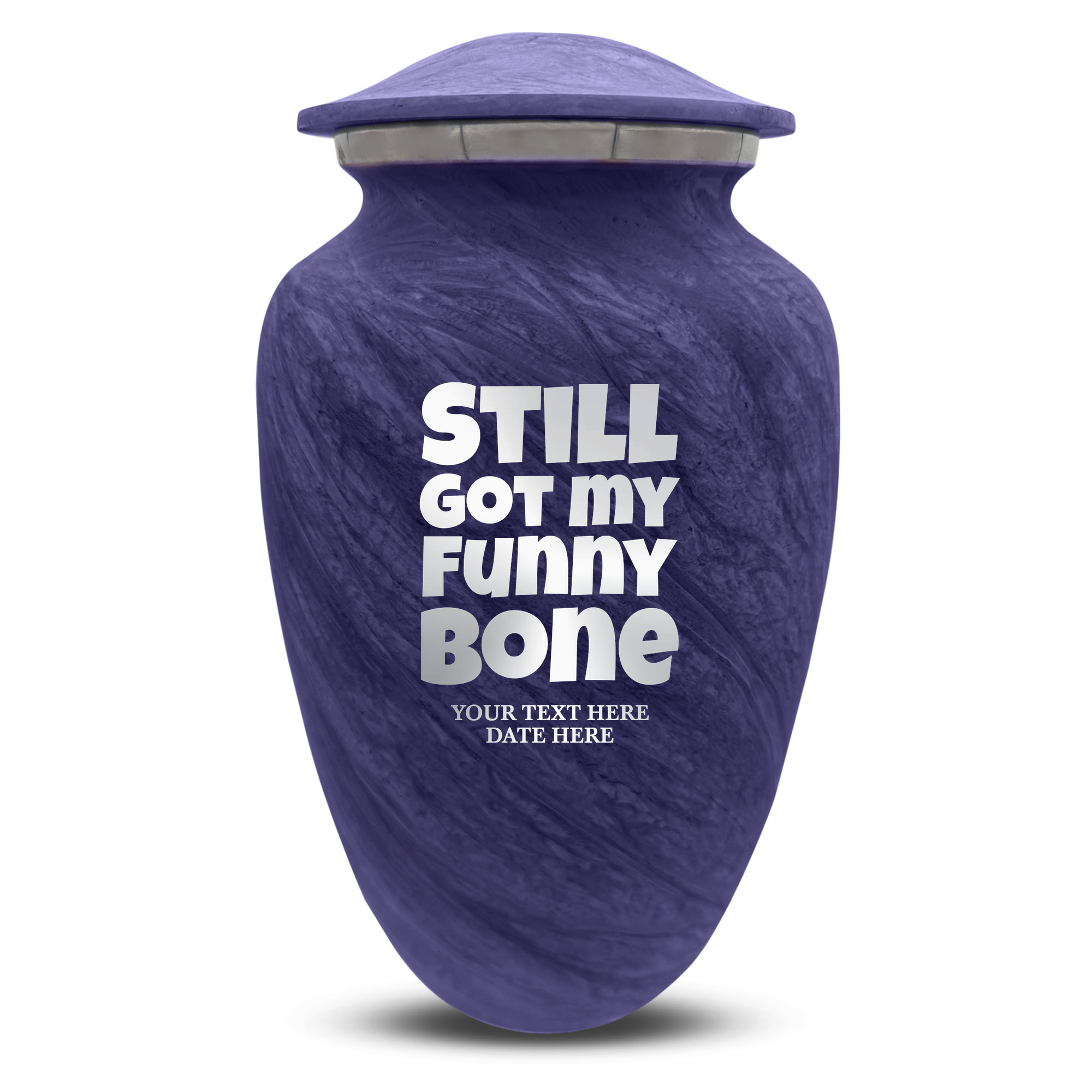 Custom Human Urns - Soft Whisper Collection - Simple Humor Design - Distressed Finish - 200 Cubic Inch