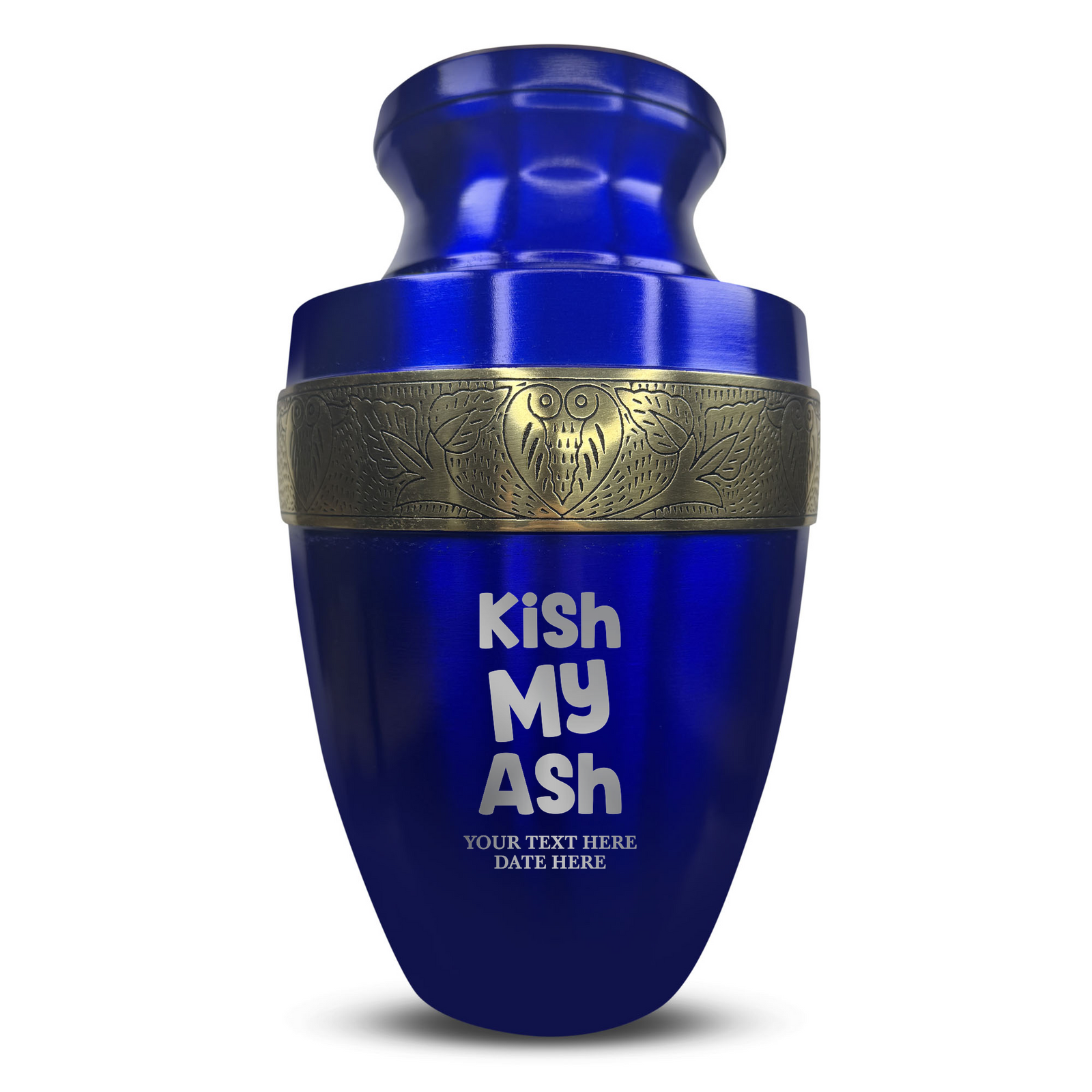 Custom Aluminum Human Urn - Dark Humor Design - Elite Collection with Gold Inlay - 200 Cubic Inch