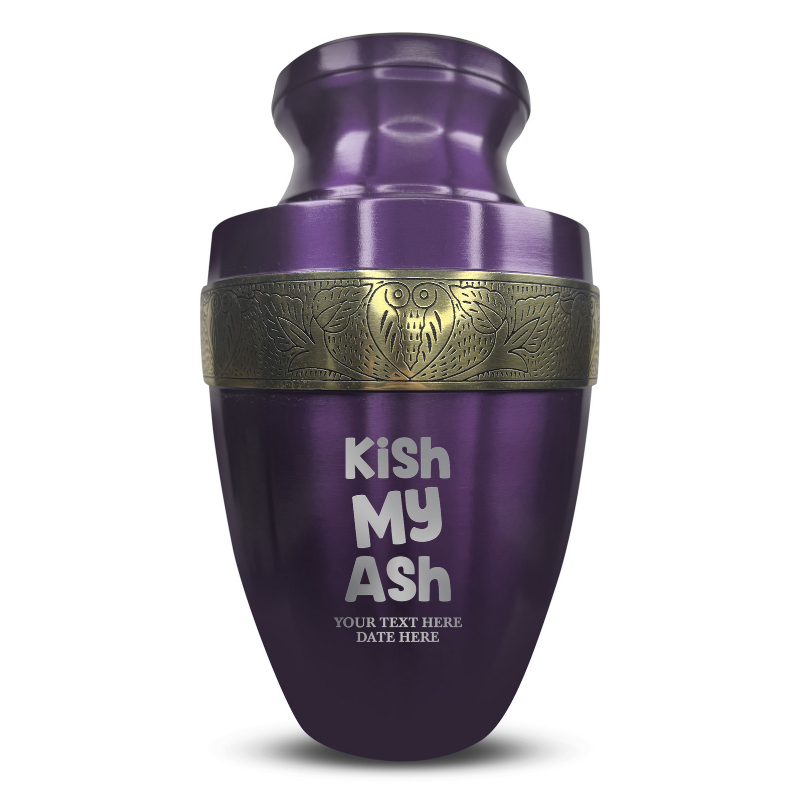 Custom Aluminum Human Urn - Dark Humor Design - Elite Collection with Gold Inlay - 200 Cubic Inch