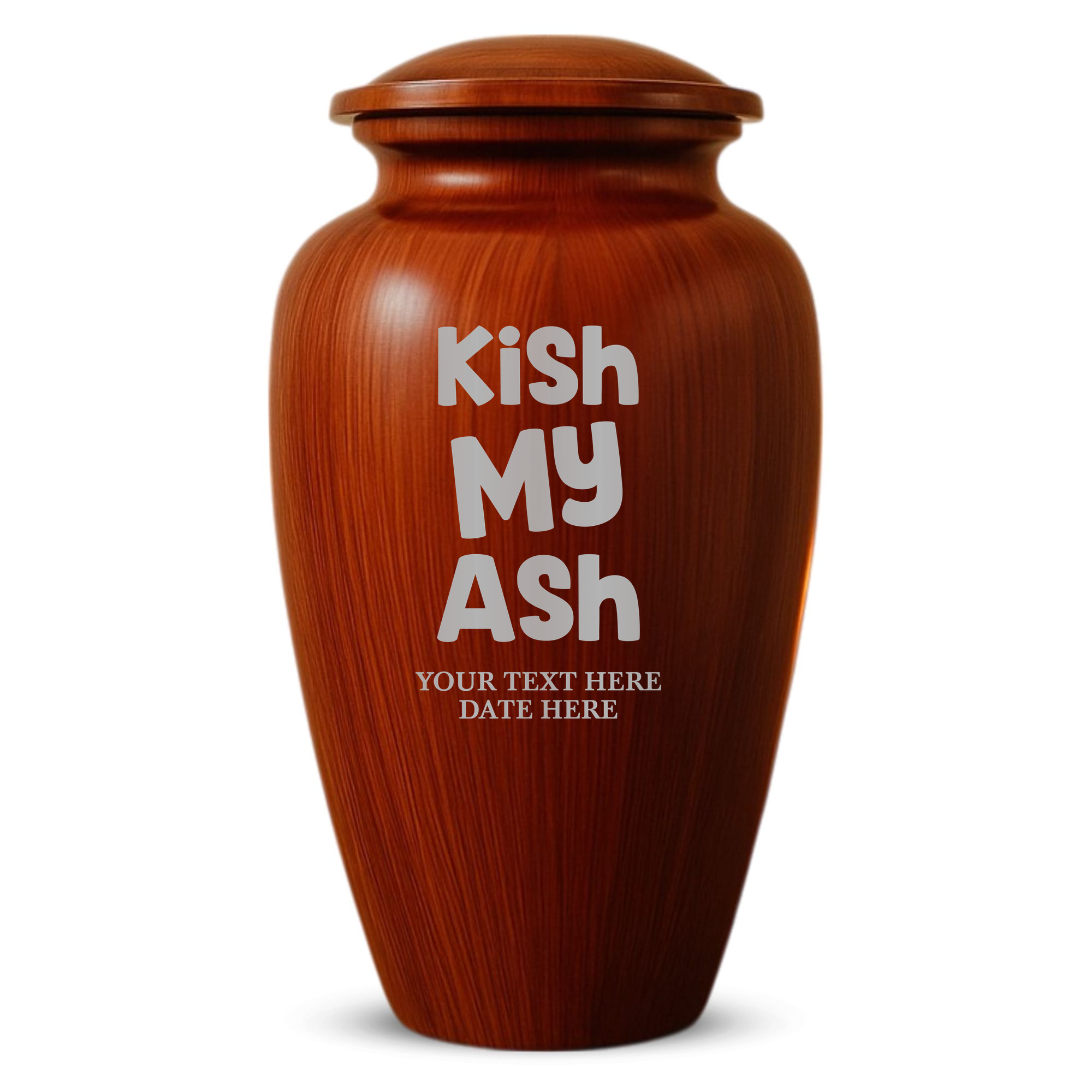 Human Cremation Urn - 200 Cubic Inch - Ingrained Wood Style Finish | Afterlife Humor