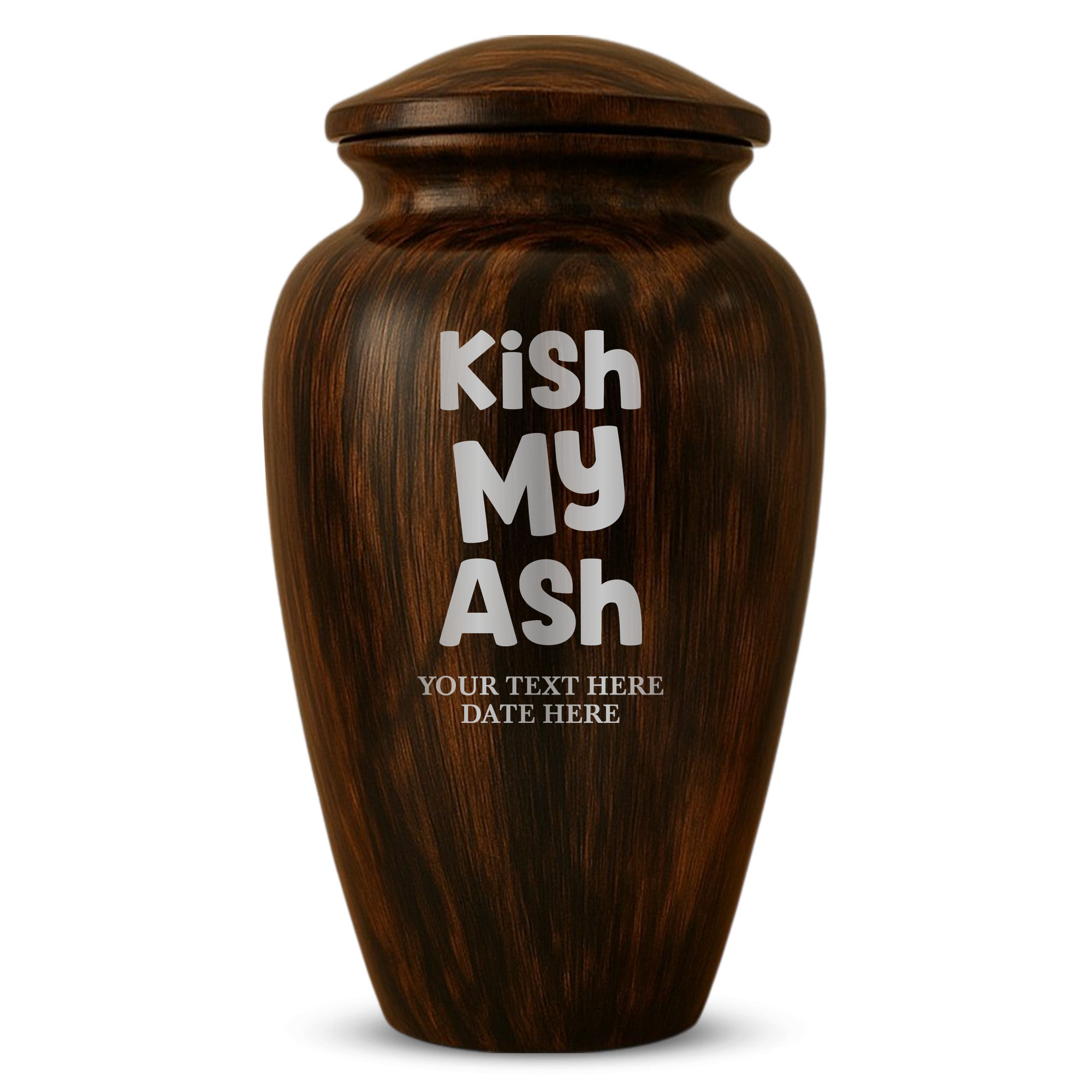 Human Cremation Urn - 200 Cubic Inch - Ingrained Wood Style Finish | Afterlife Humor