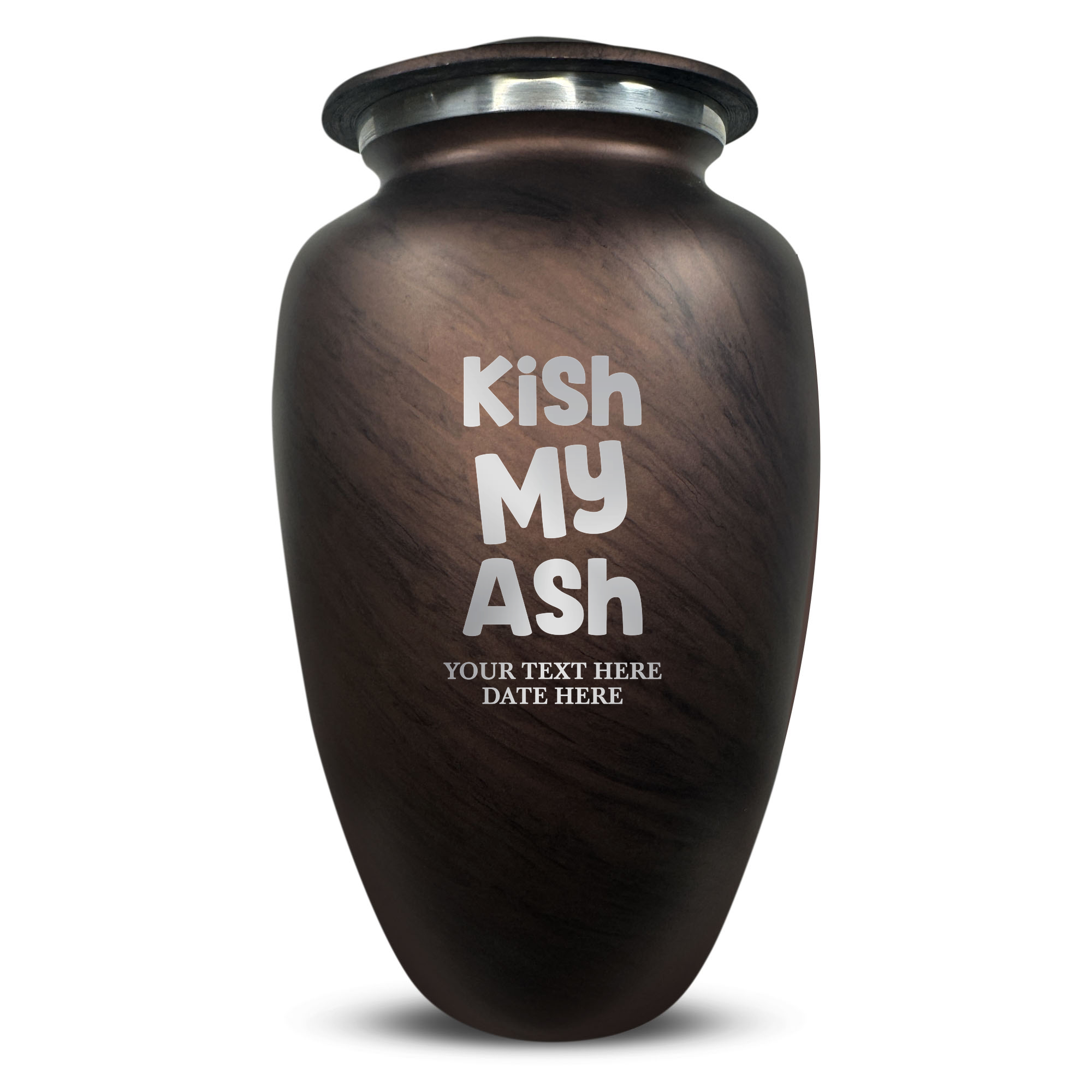 Custom Large Cremation Urn for Human Ashes - Soft Whisper Collection - Dark Humor Design - Distressed Finish - 200 Cubic Inch