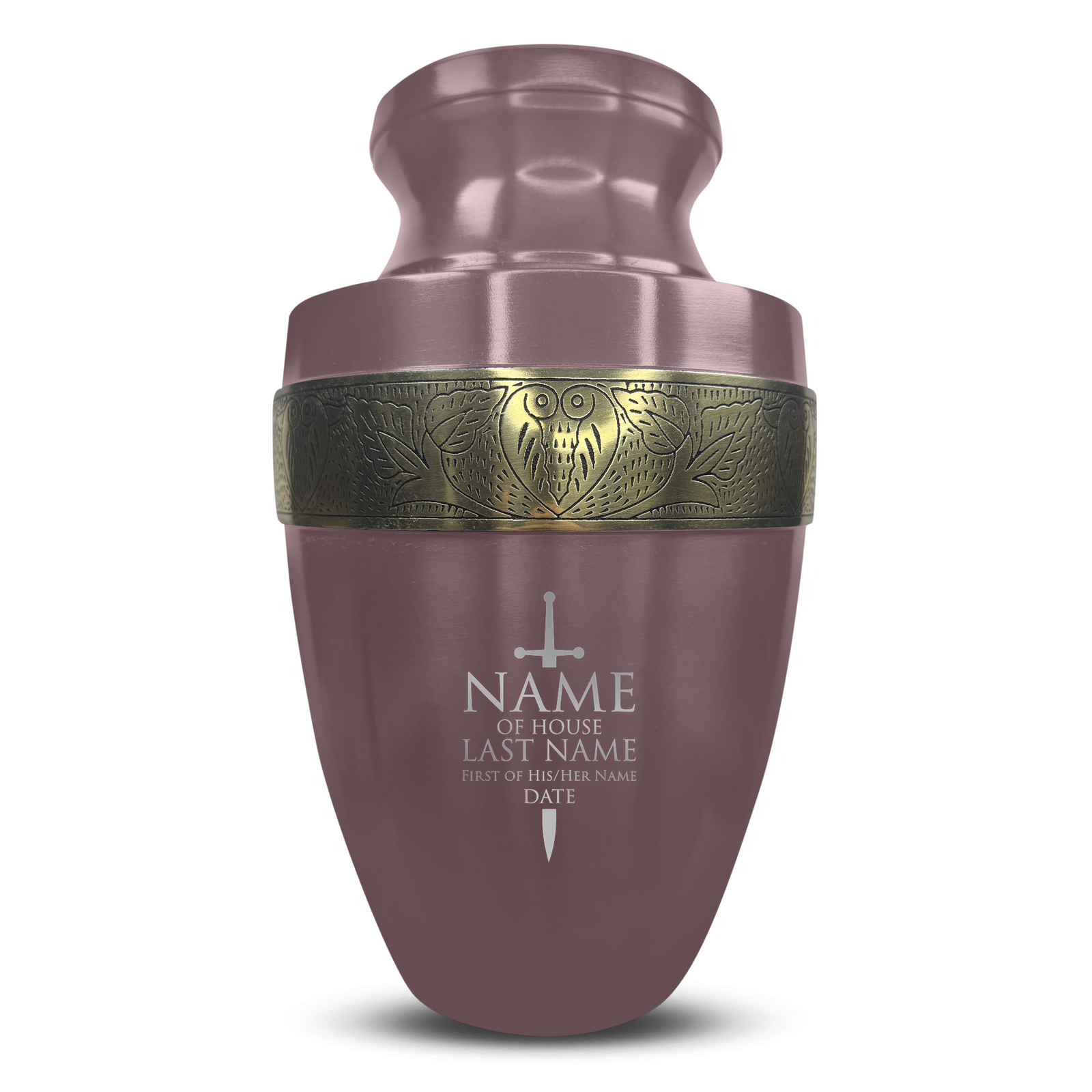 Custom Aluminum Human Urn - Funny Urn Design - Elite Collection with Gold Inlay - 200 Cubic Inch