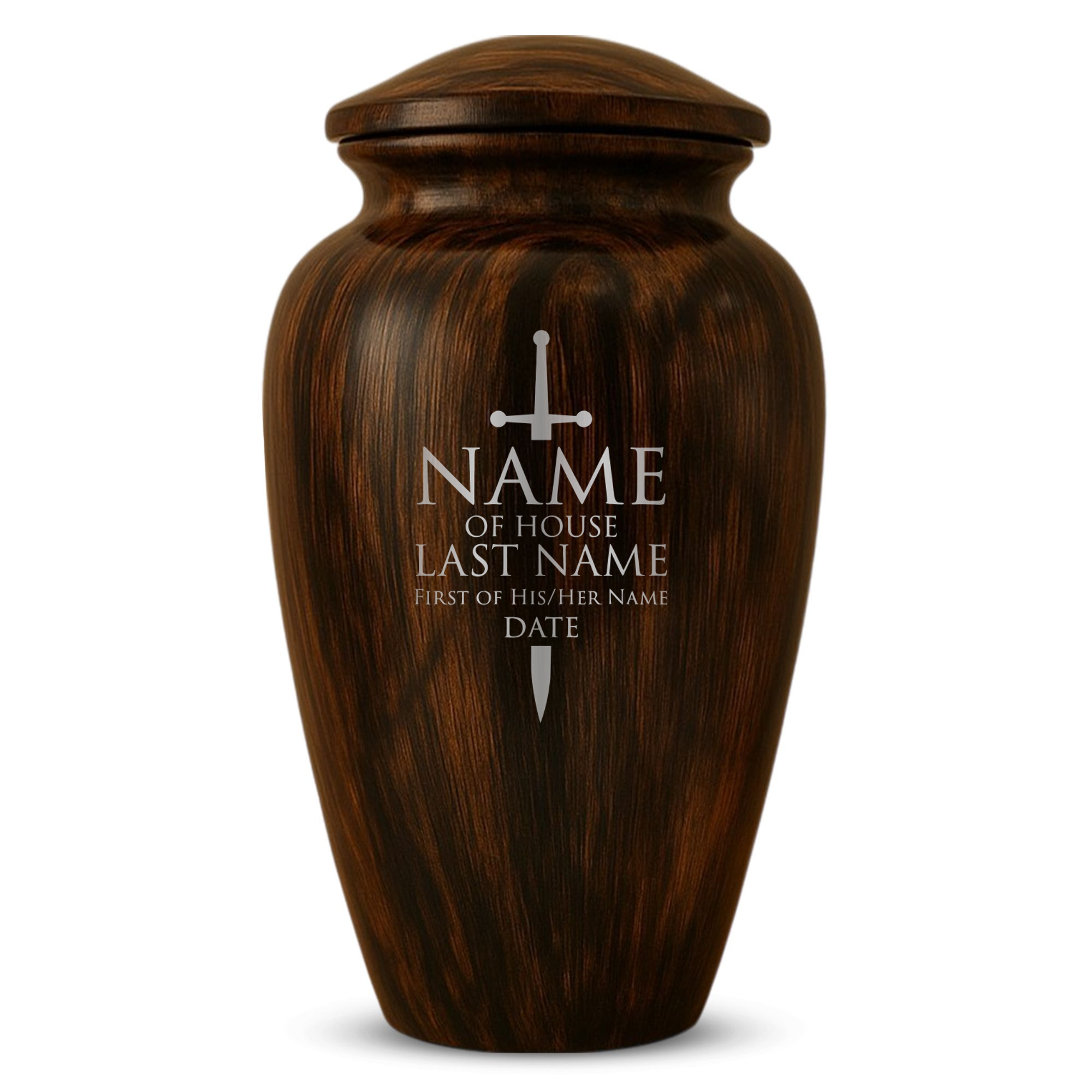 Human Cremation Urn - 200 Cubic Inch - Ingrained Wood Style Finish | Fantasy Memorial