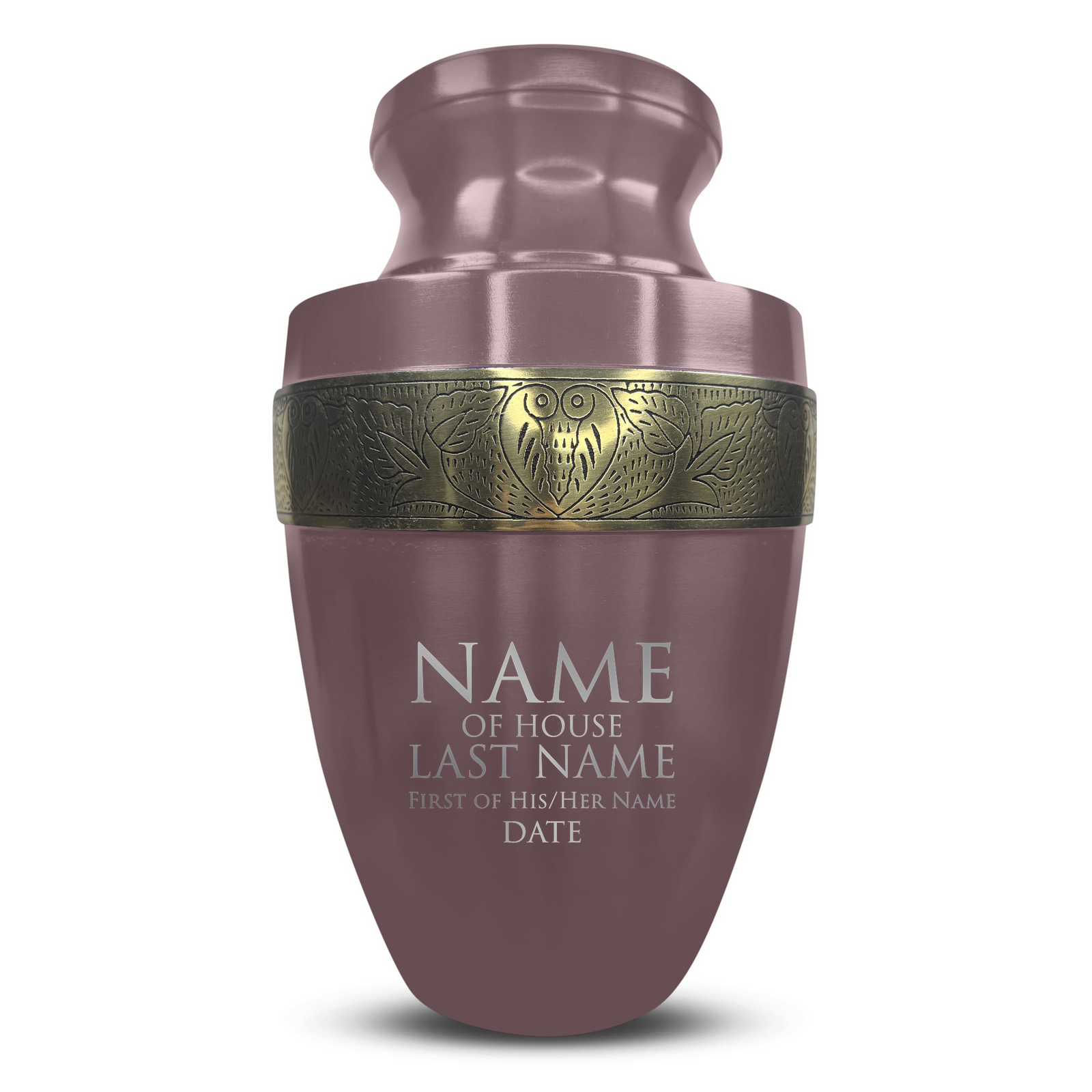 Custom Aluminum Human Urn - Funny Urn Design - Elite Collection with Gold Inlay - 200 Cubic Inch
