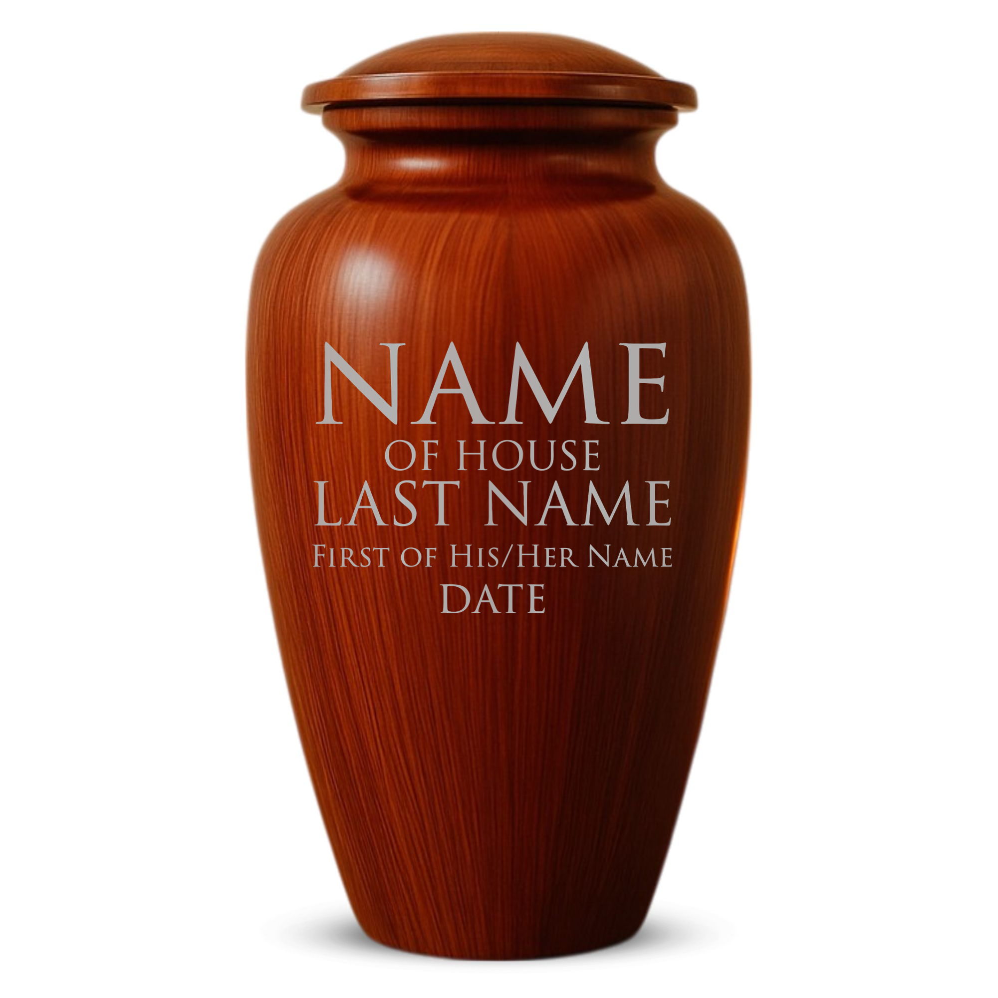 Human Cremation Urn - 200 Cubic Inch - Ingrained Wood Style Finish | Fantasy Memorial