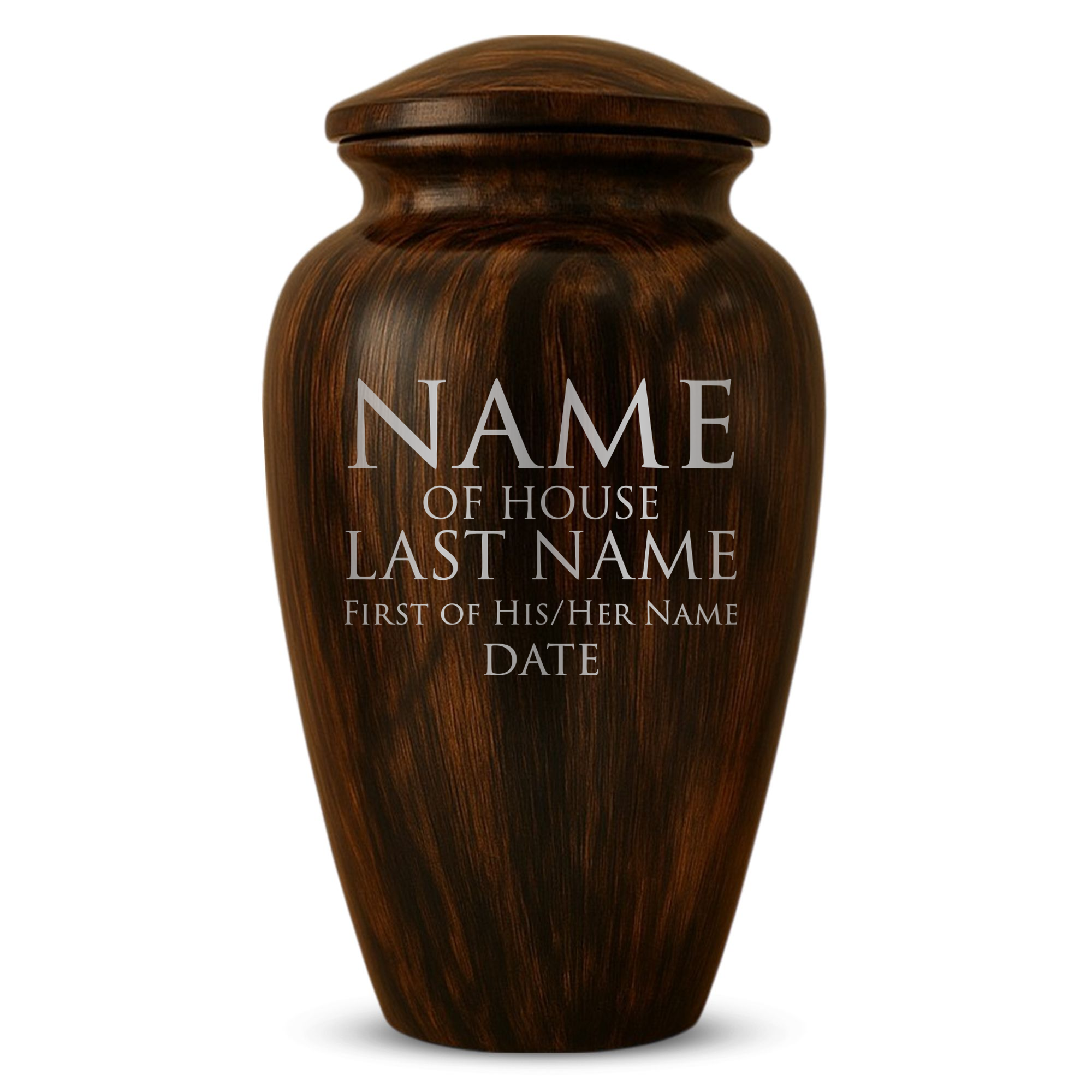 Human Cremation Urn - 200 Cubic Inch - Ingrained Wood Style Finish | Fantasy Memorial